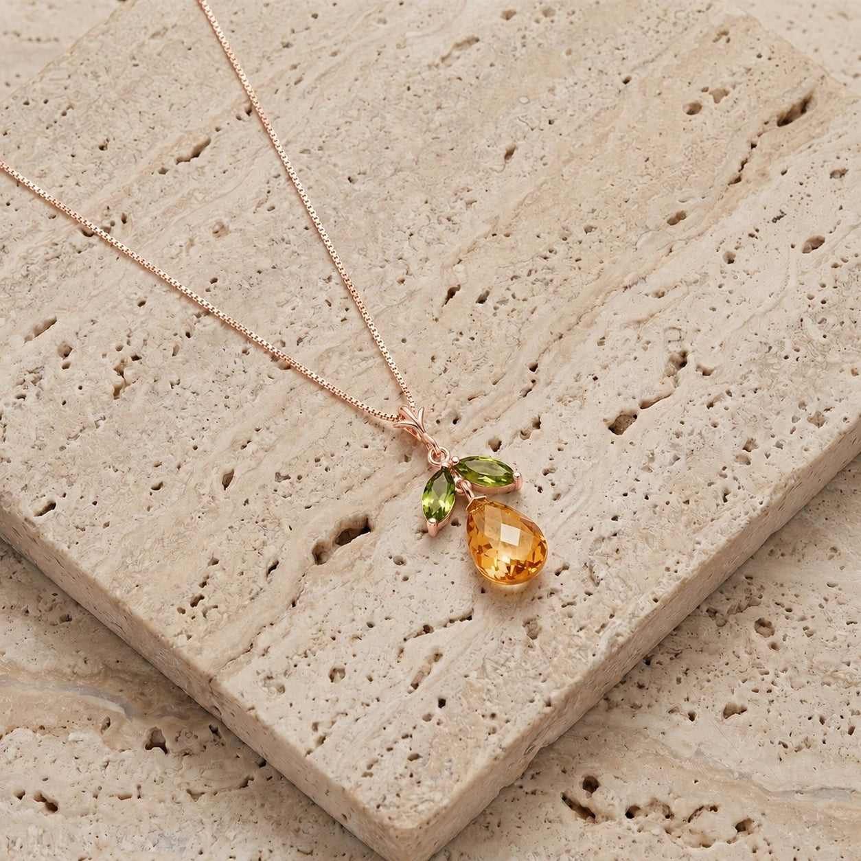 Rose Gold Atelier Necklace Garnet 10K — Marilena