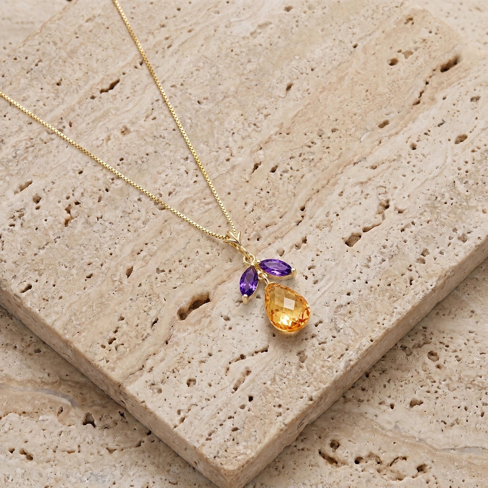 Yellow Gold Atelier Necklace Peridot 10K — Marilena
