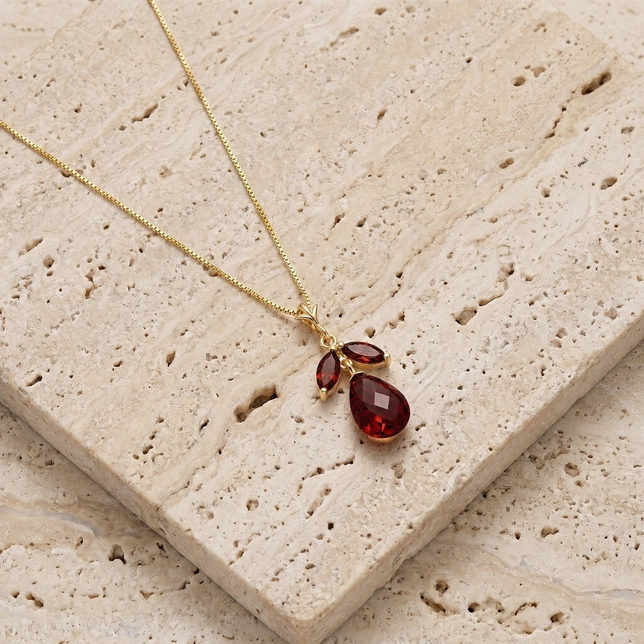 Yellow Gold Atelier Necklace Pink Topaz 10K — Marilena