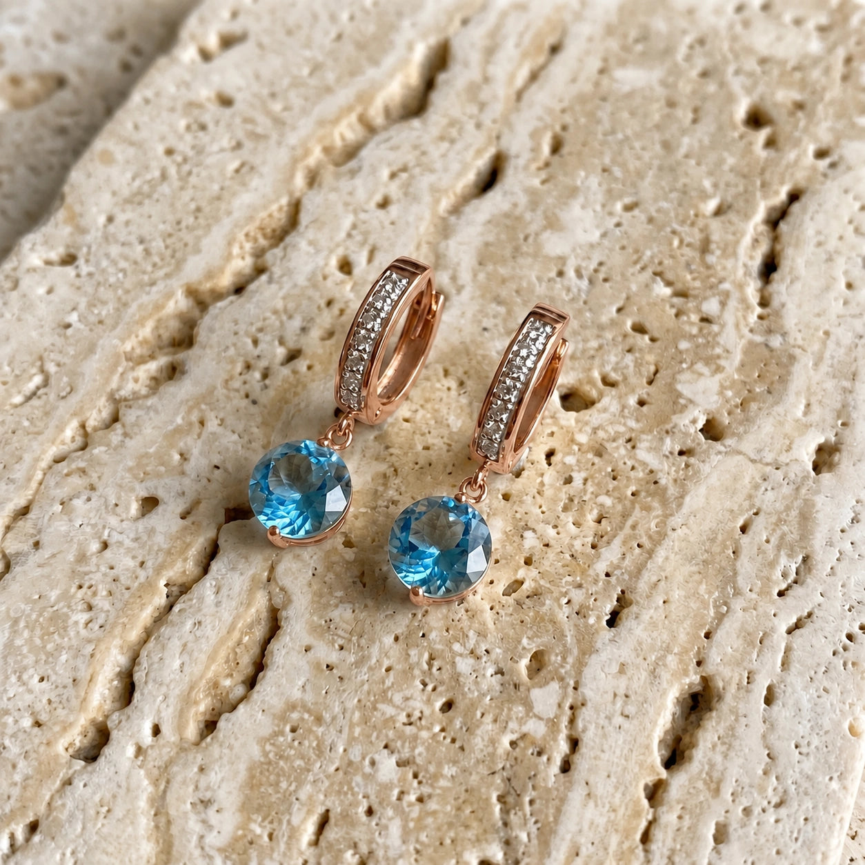 Rose Gold Diamond & Blue Topaz — Mariacherubina
