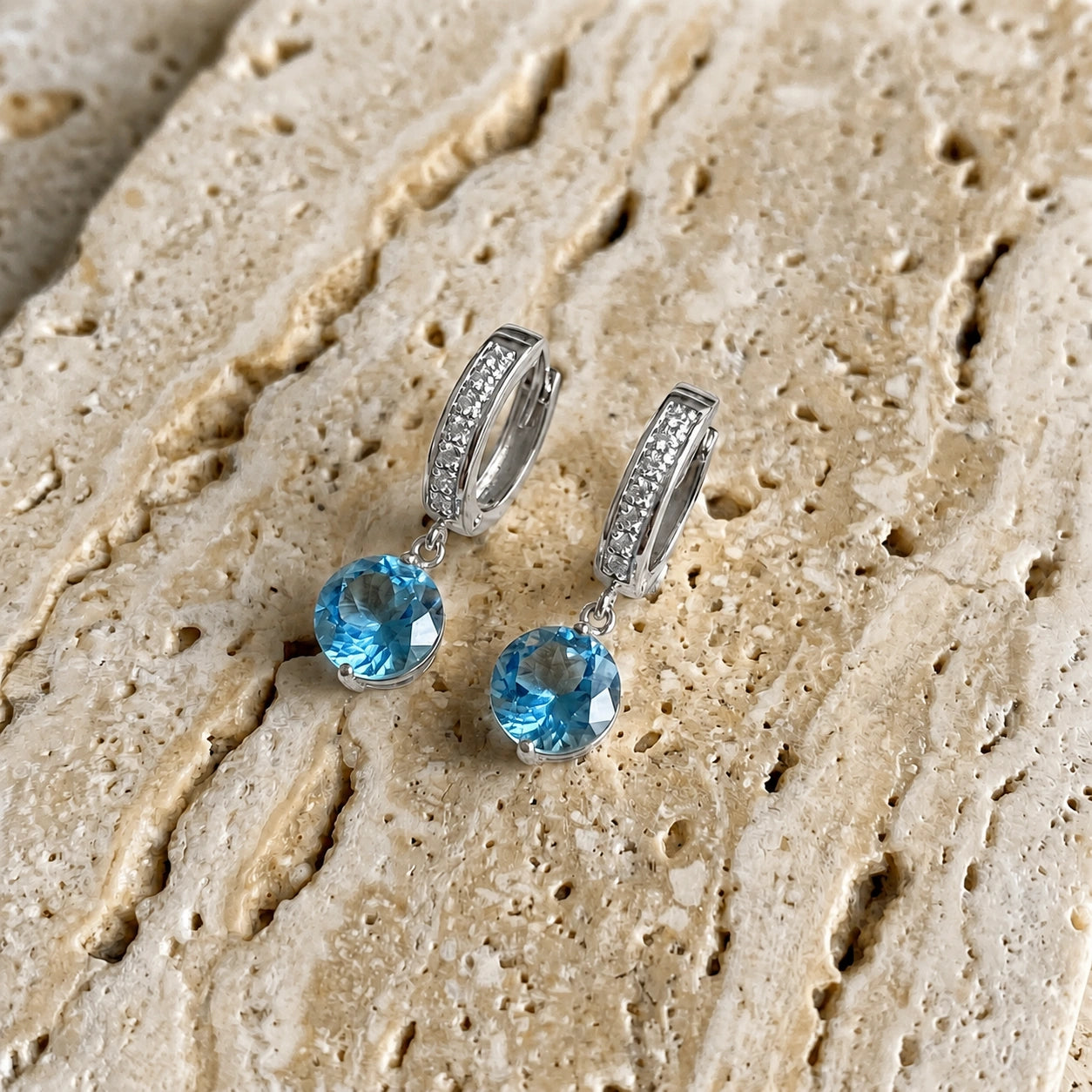 White Gold Diamond & Blue Topaz — Mariacherubina