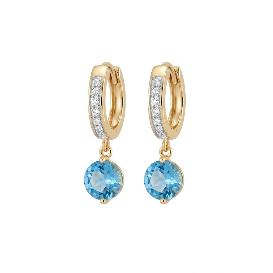 Yellow Gold Diamond & Blue Topaz — Mariacherubina