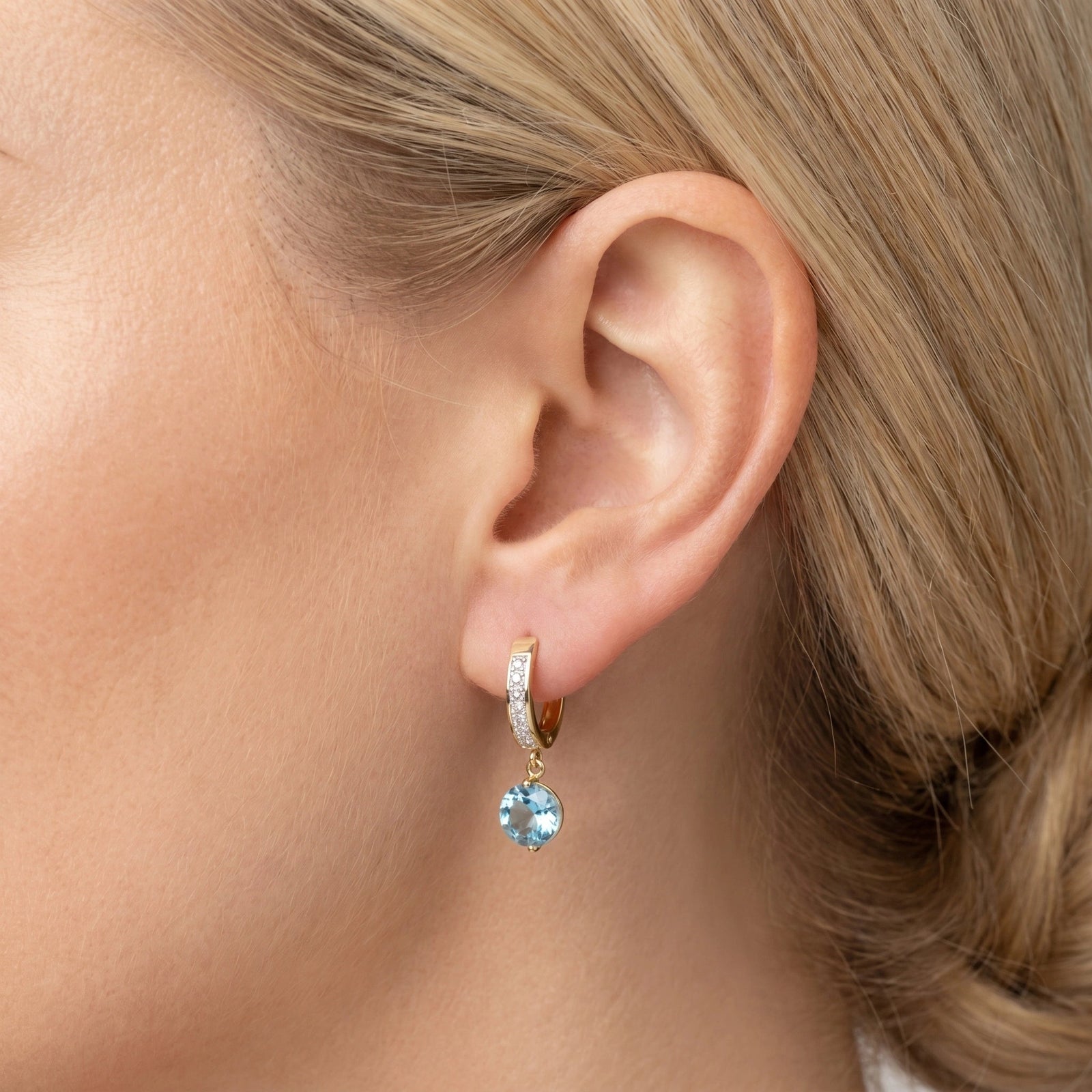 Yellow Gold Diamond & Blue Topaz — Mariacherubina