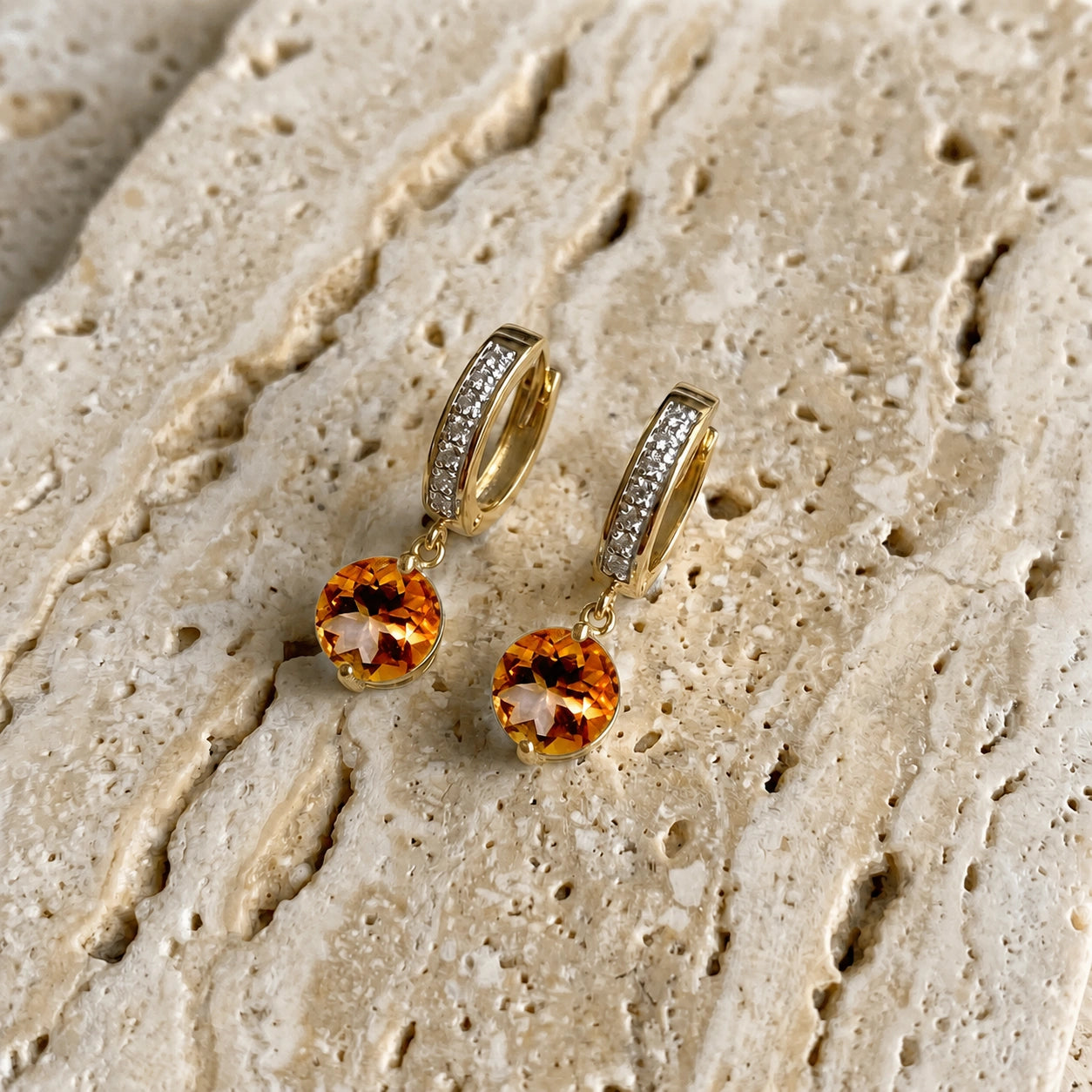 Yellow Gold Diamond & Citrine — Mariacherubina