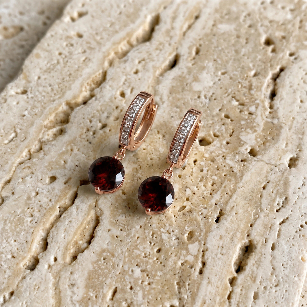 Rose Gold Garnet & Diamond — Mariacherubina