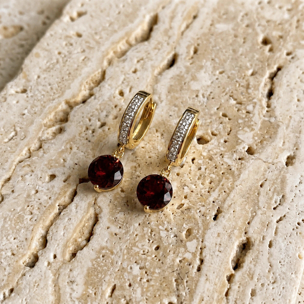 Yellow Gold Garnet & Diamond — Mariacherubina
