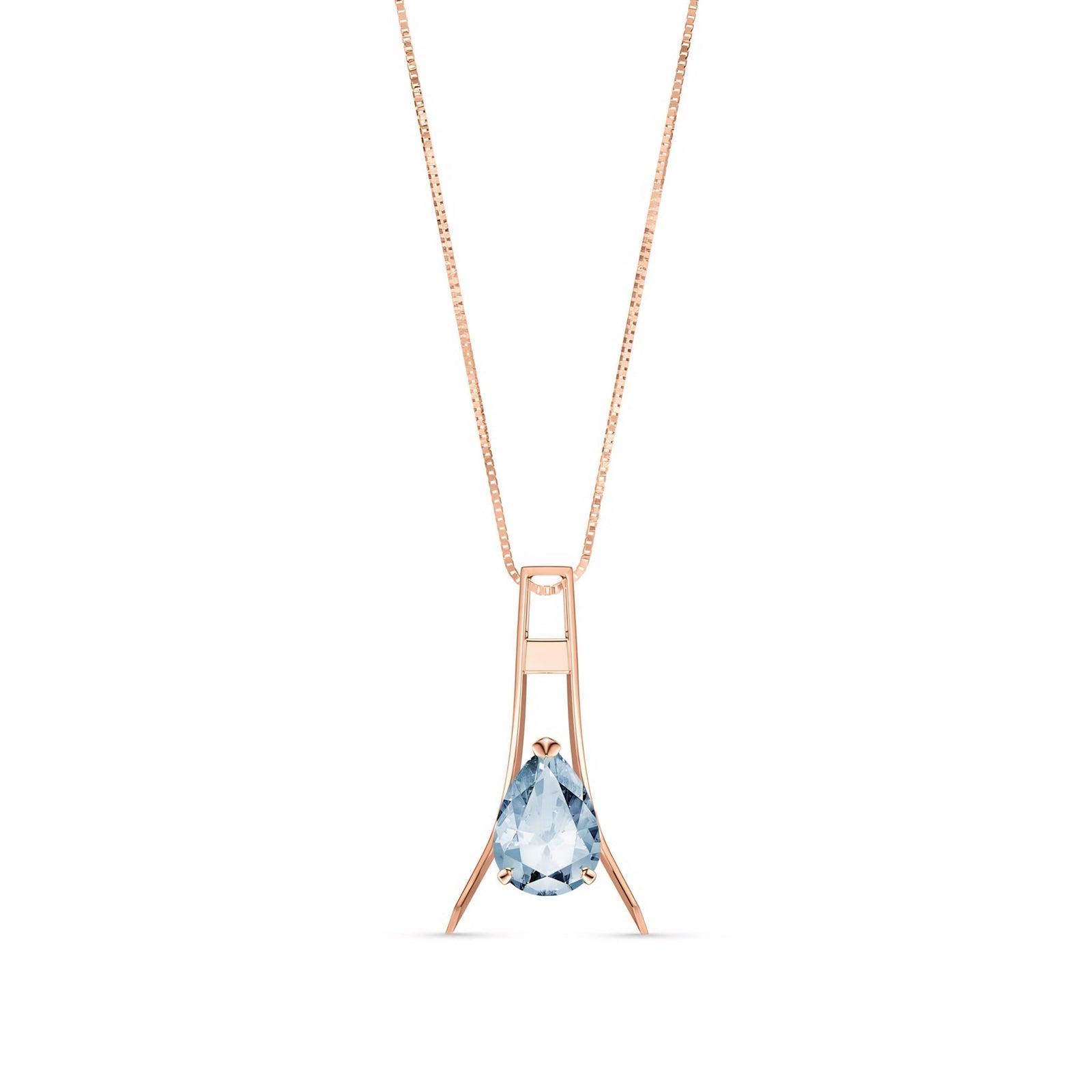 Rose Gold Necklace Pink Topaz 10K — Evangelina