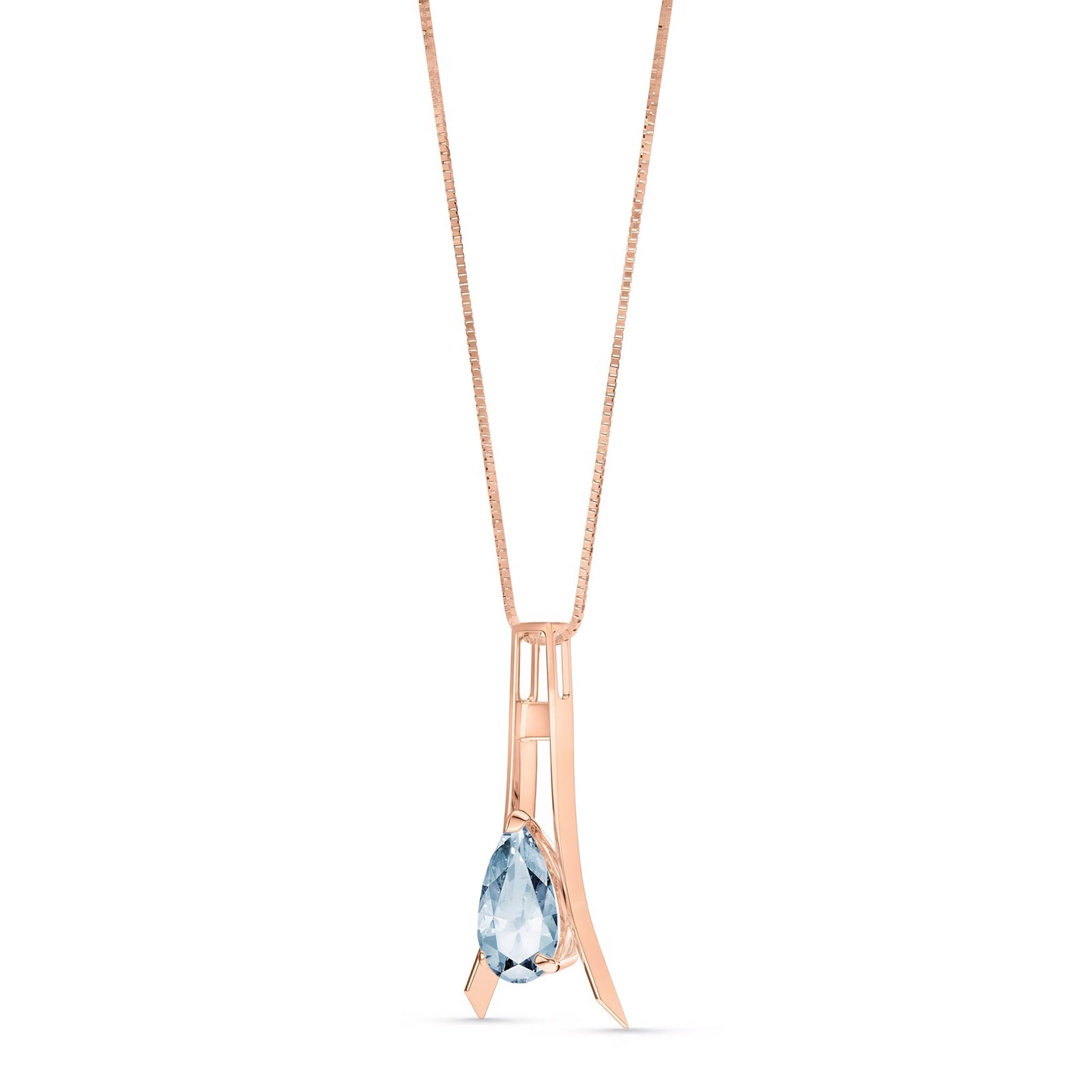 Rose Gold Necklace Pink Topaz 10K — Evangelina