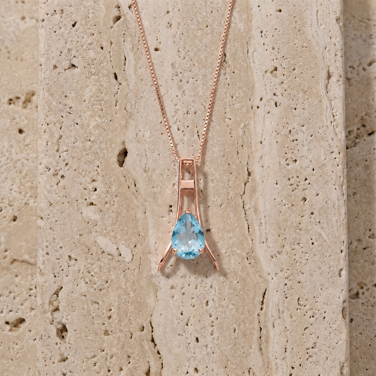 Rose Gold Necklace Ruby 10K — Evangelina