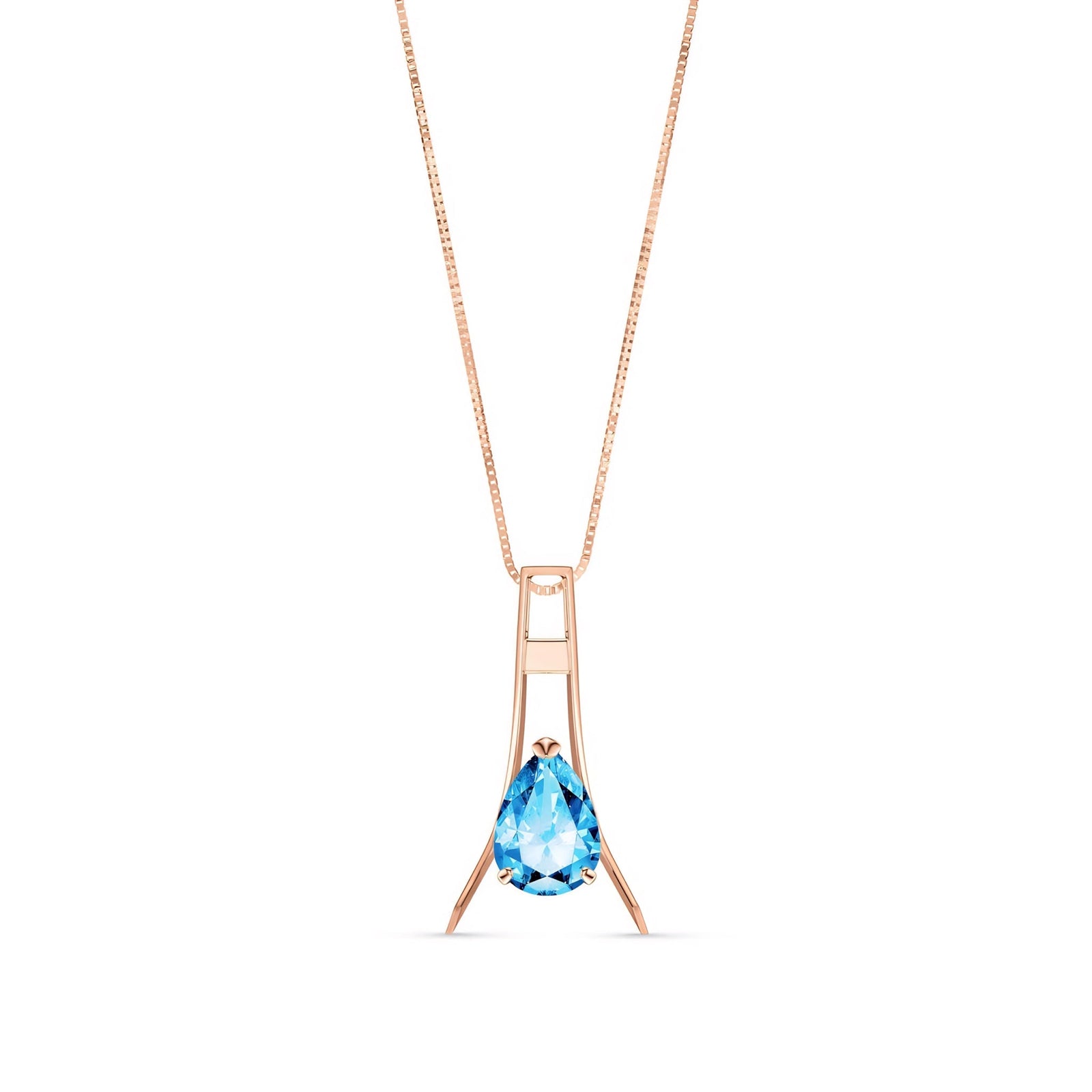 Rose Gold Necklace Ruby 10K — Evangelina