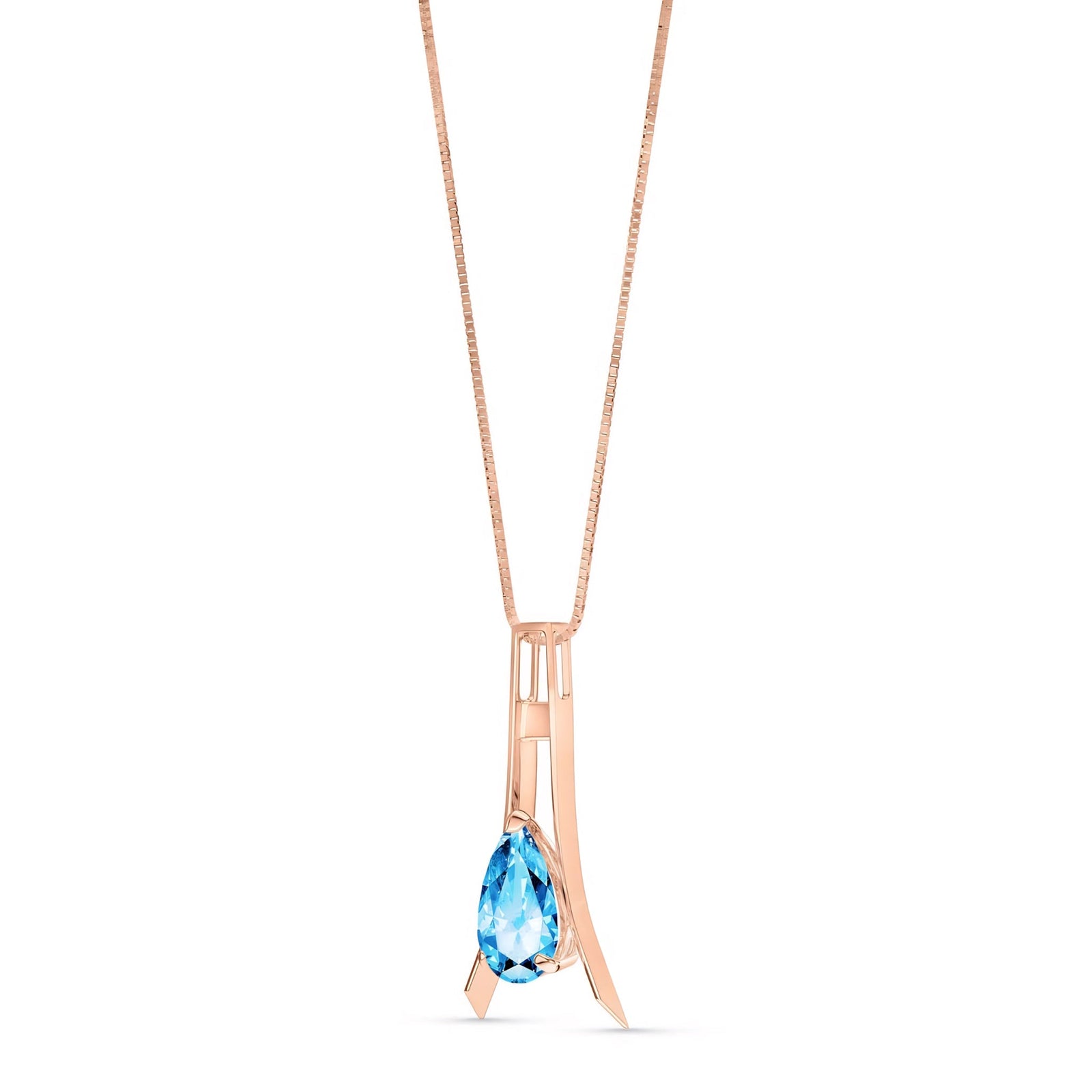 Rose Gold Necklace Ruby 10K — Evangelina