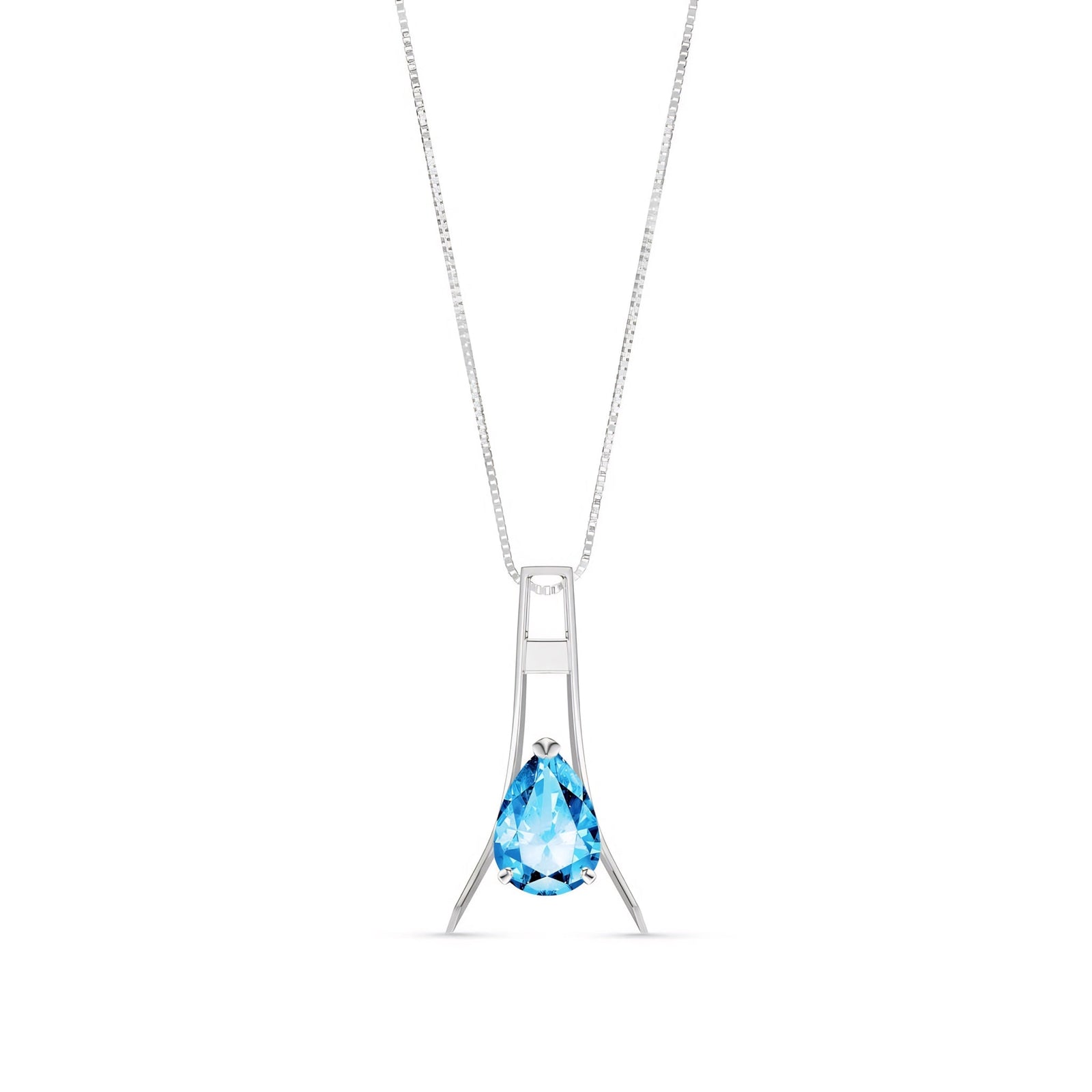 White Gold Necklace Ruby 10K — Evangelina