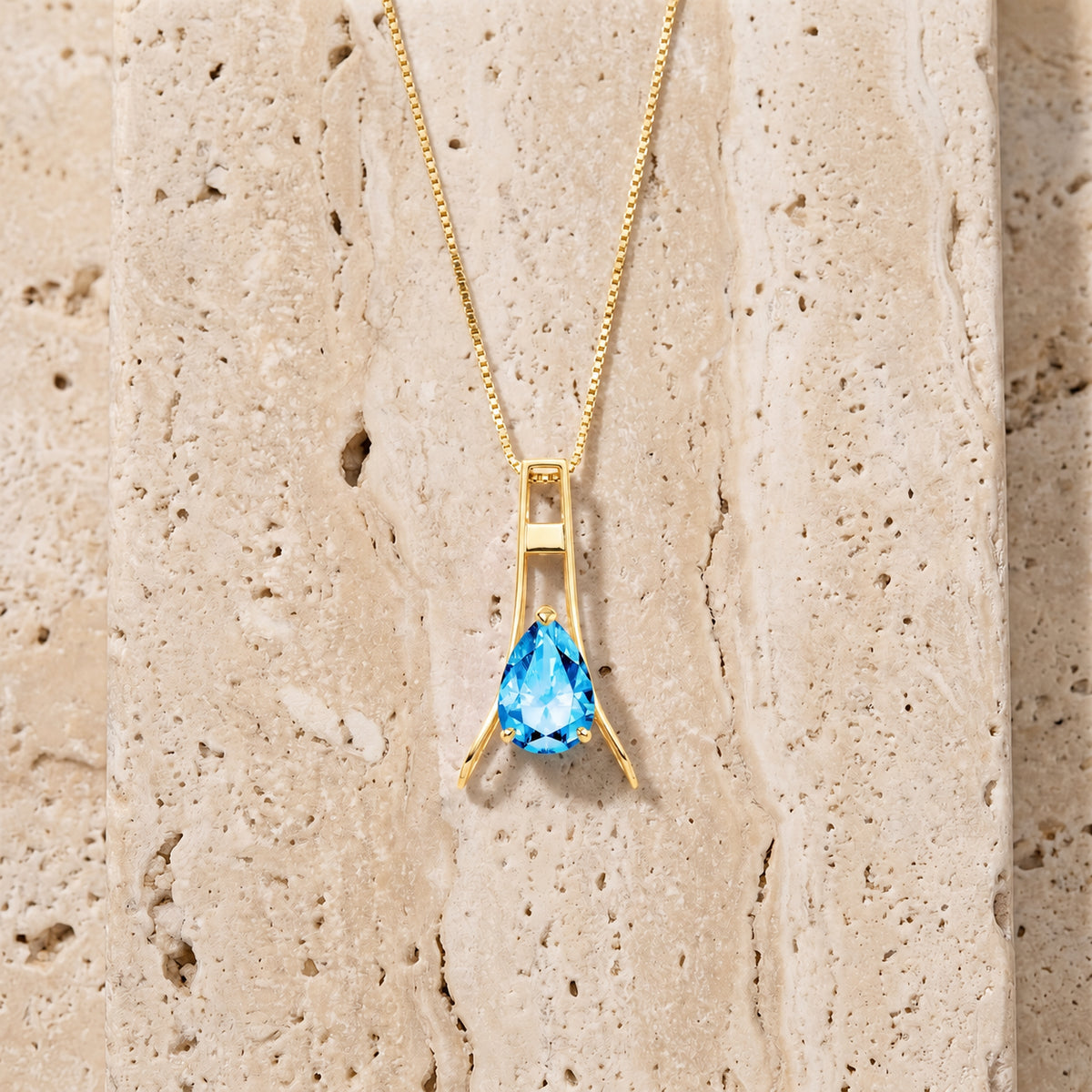 Yellow Gold Necklace Ruby 10K — Evangelina
