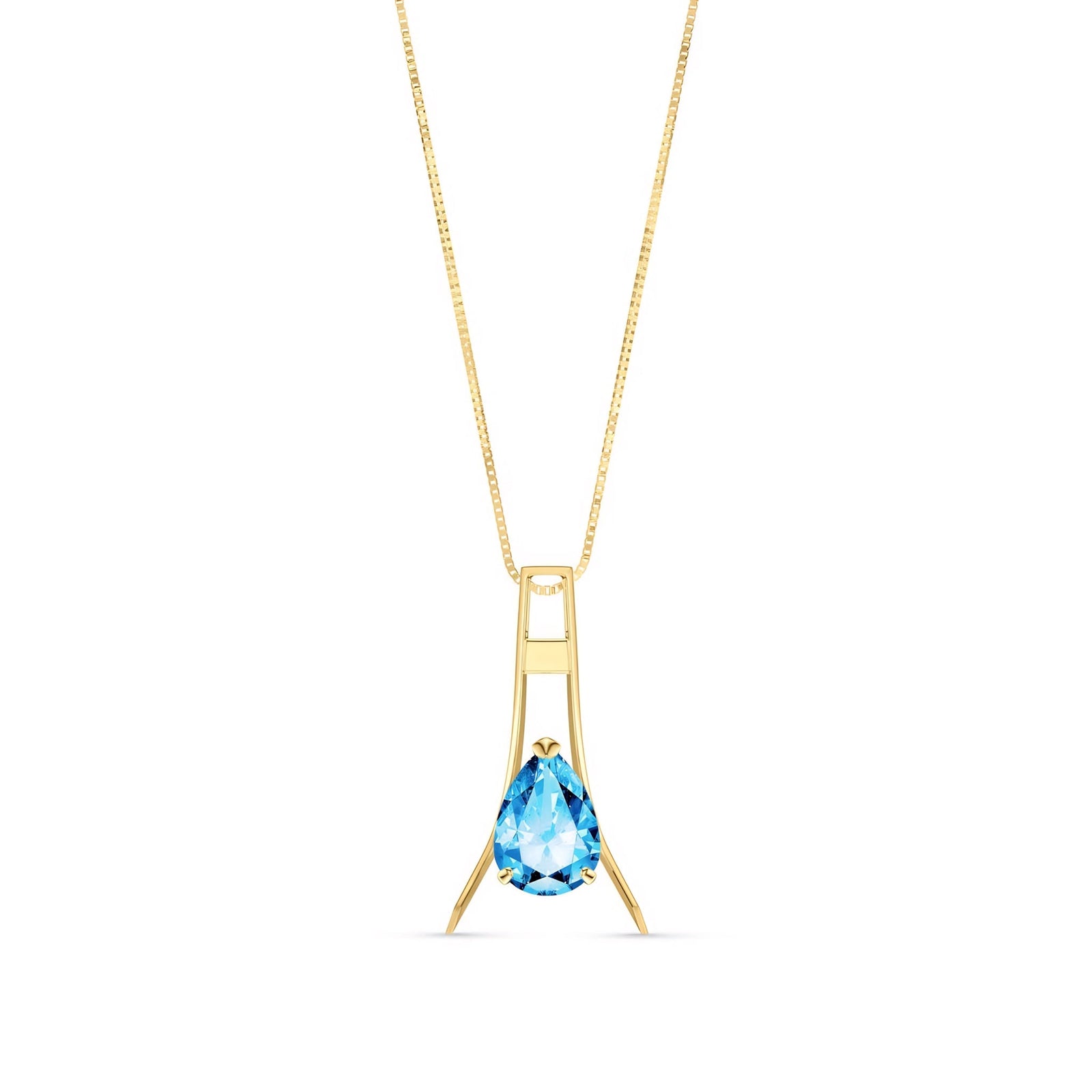 Yellow Gold Necklace Ruby 10K — Evangelina