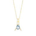 Yellow Gold Necklace Aquamarine 10K — Evangelina