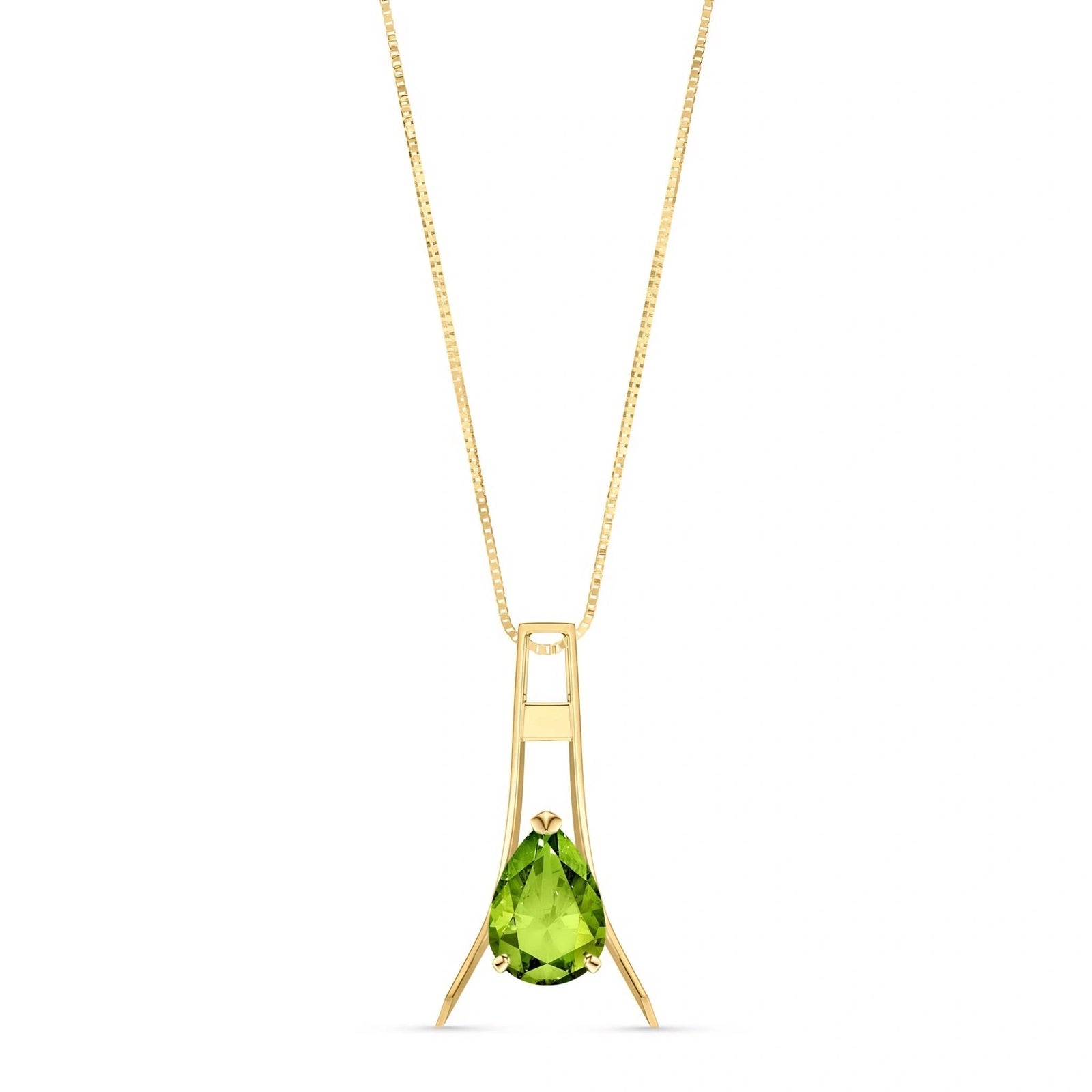 Rose Gold Necklace Peridot 10K — Evangelina