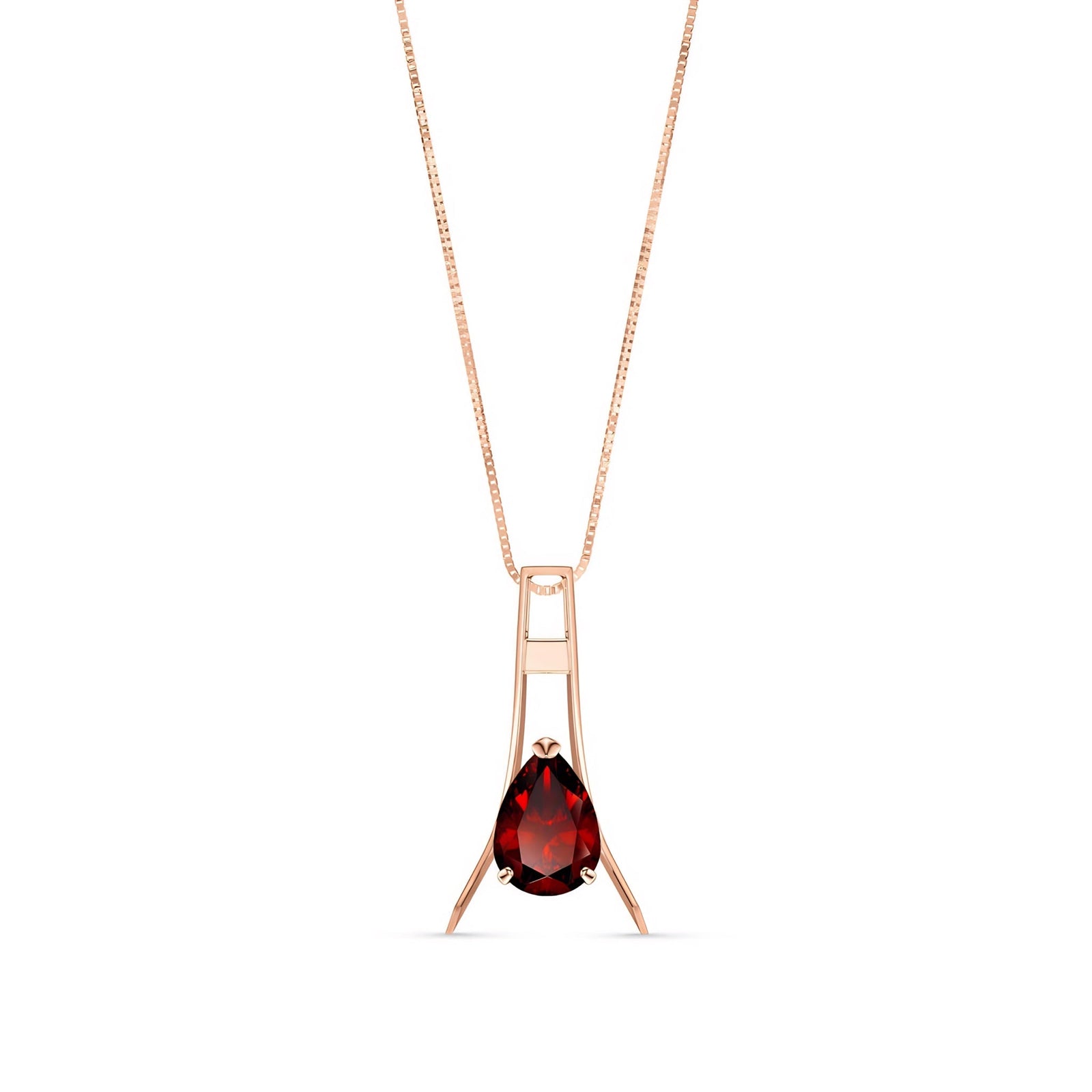 Rose Gold Necklace Peridot 10K — Evangelina