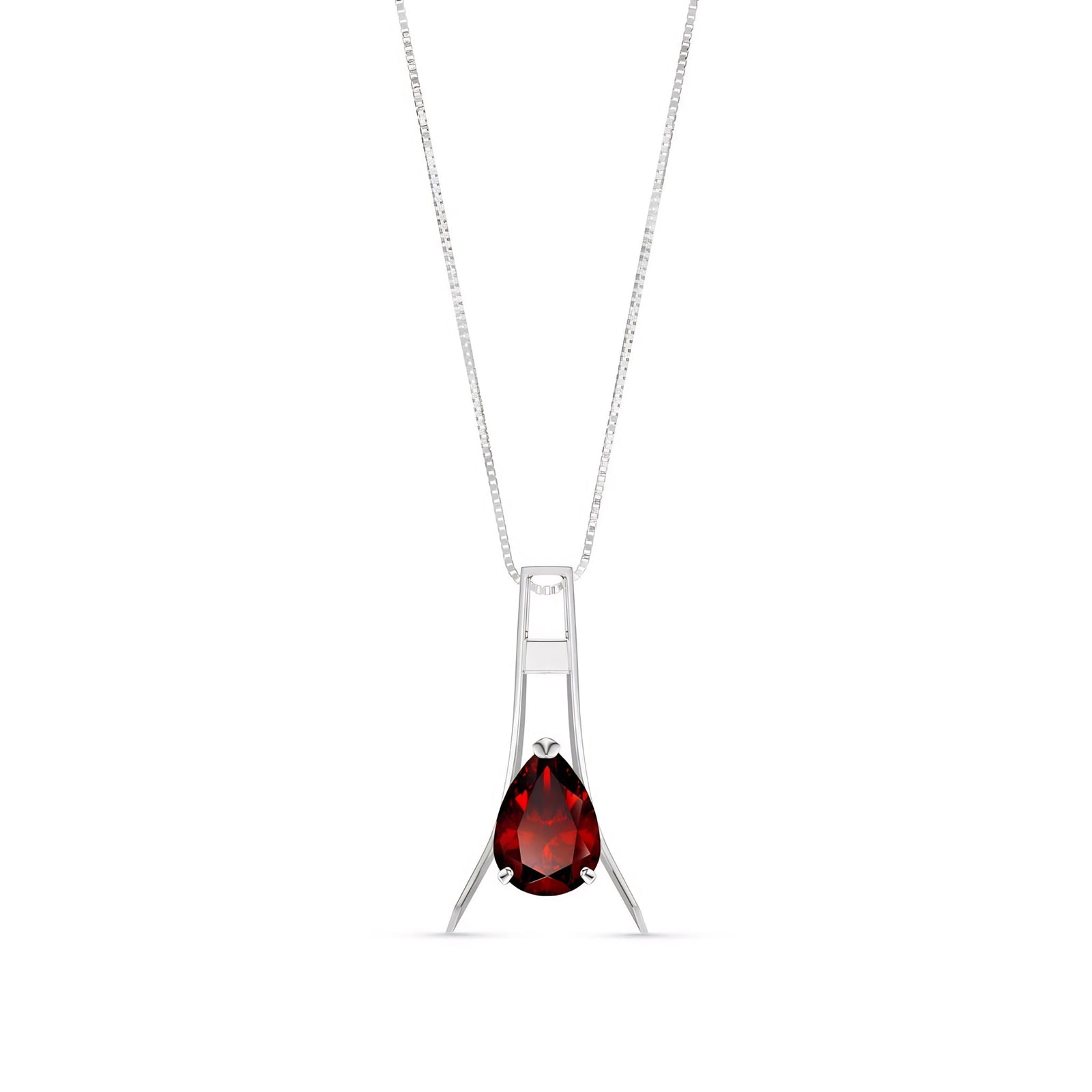 White Gold Necklace Peridot 10K — Evangelina