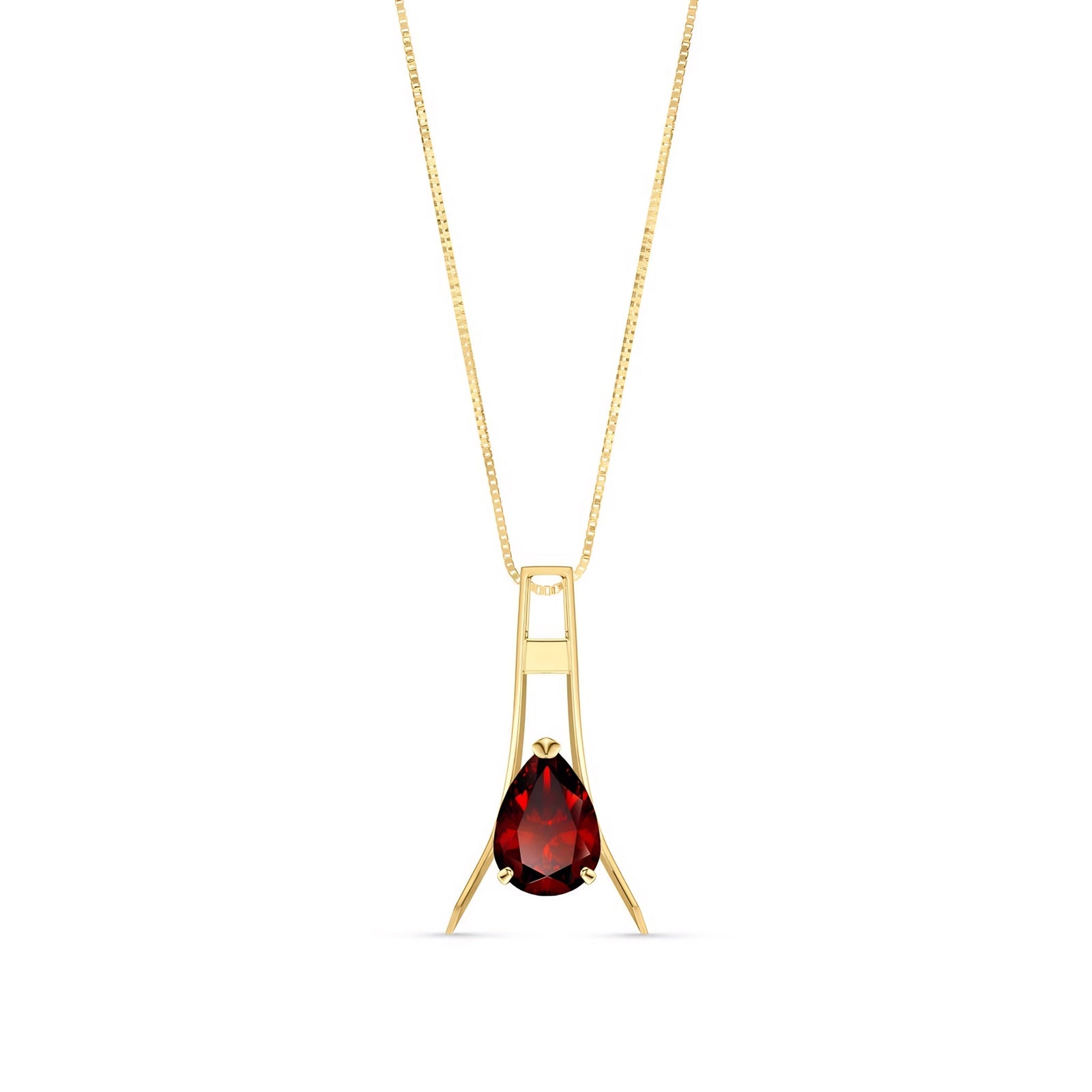 Yellow Gold Necklace Peridot 10K — Evangelina