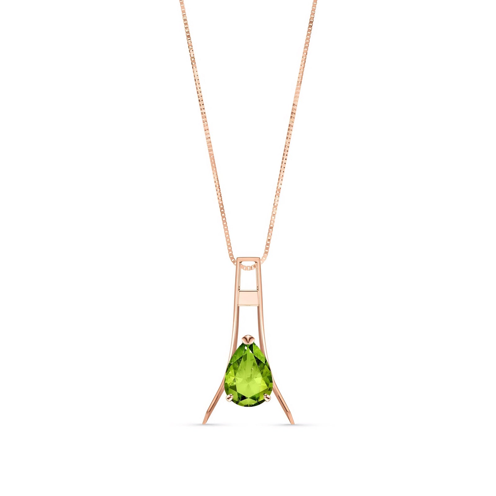 Rose Gold Necklace Citrine 10K — Evangelina