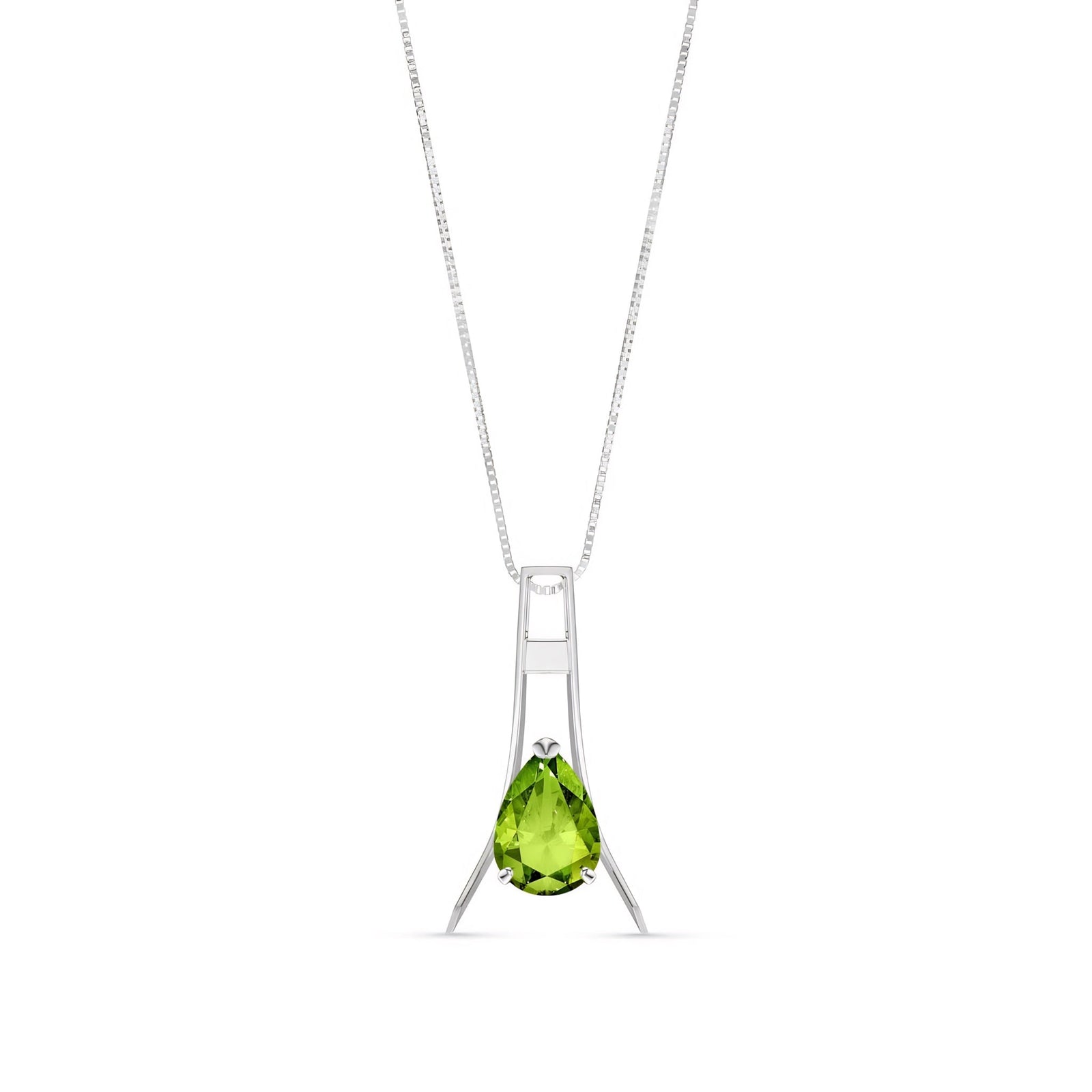 White Gold Necklace Citrine 10K — Evangelina