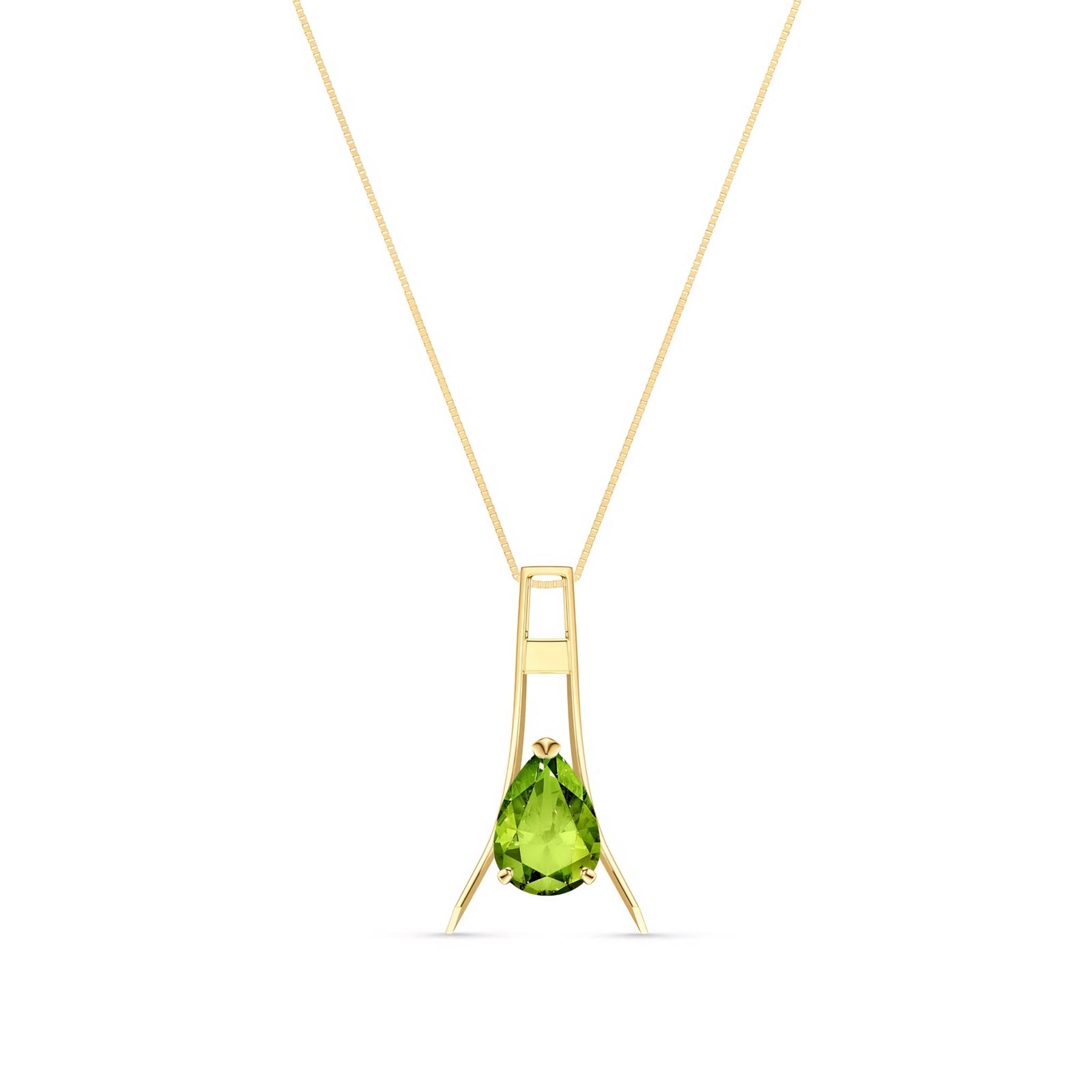 Yellow Gold Necklace Citrine 10K — Evangelina