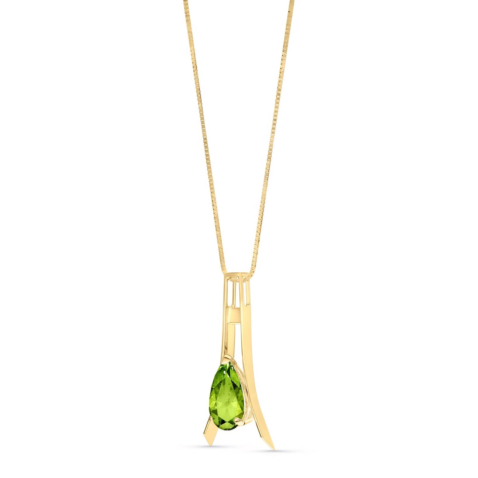 Yellow Gold Necklace Citrine 10K — Evangelina