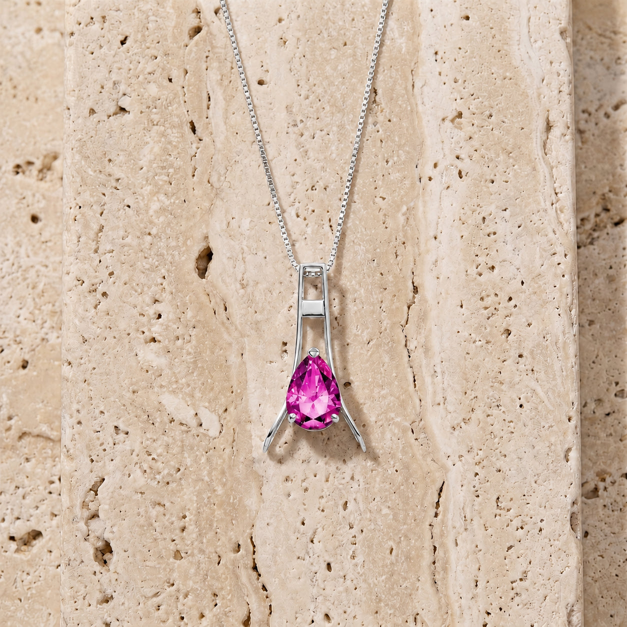White Gold Necklace Amethyst 10K — Evangelina