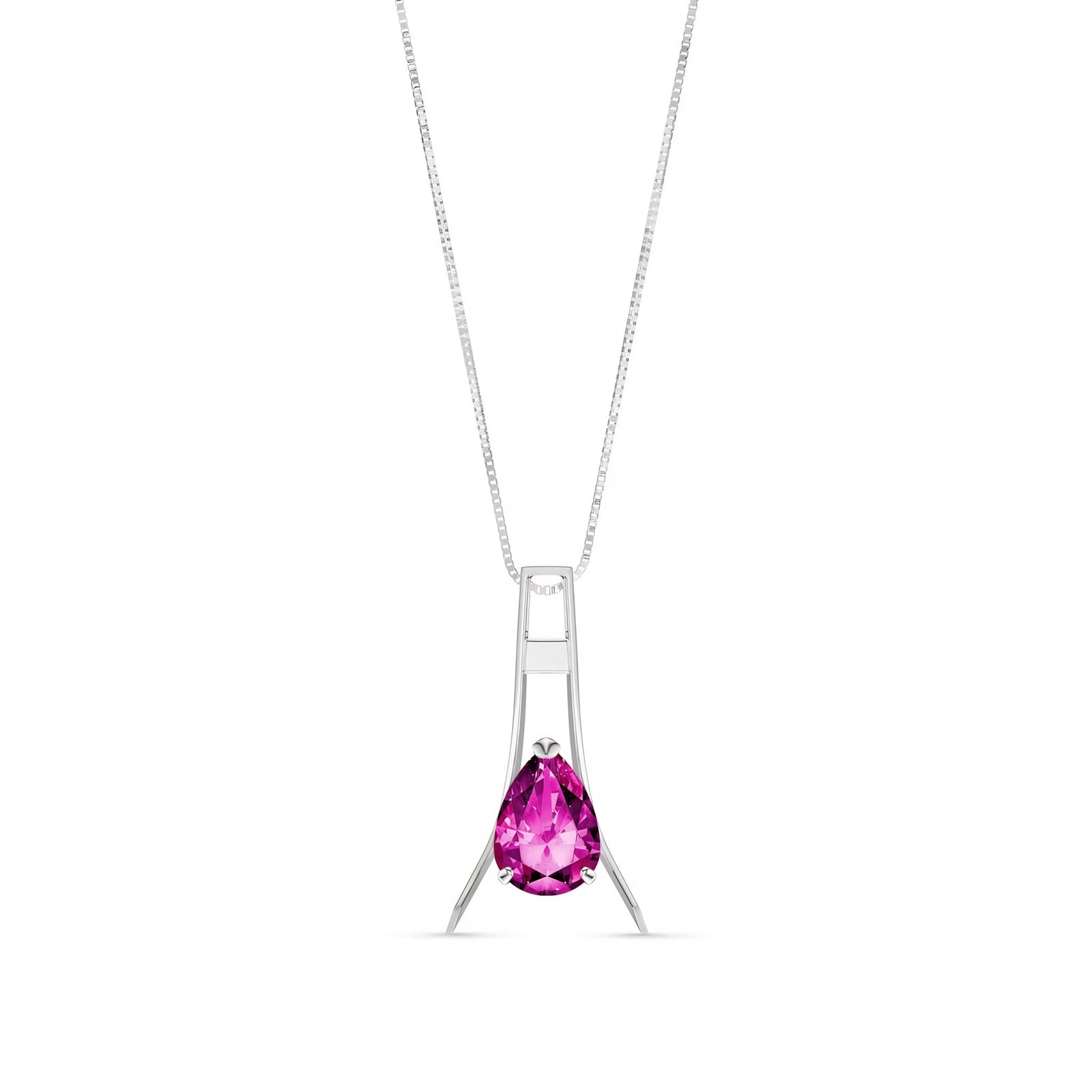 White Gold Necklace Amethyst 10K — Evangelina