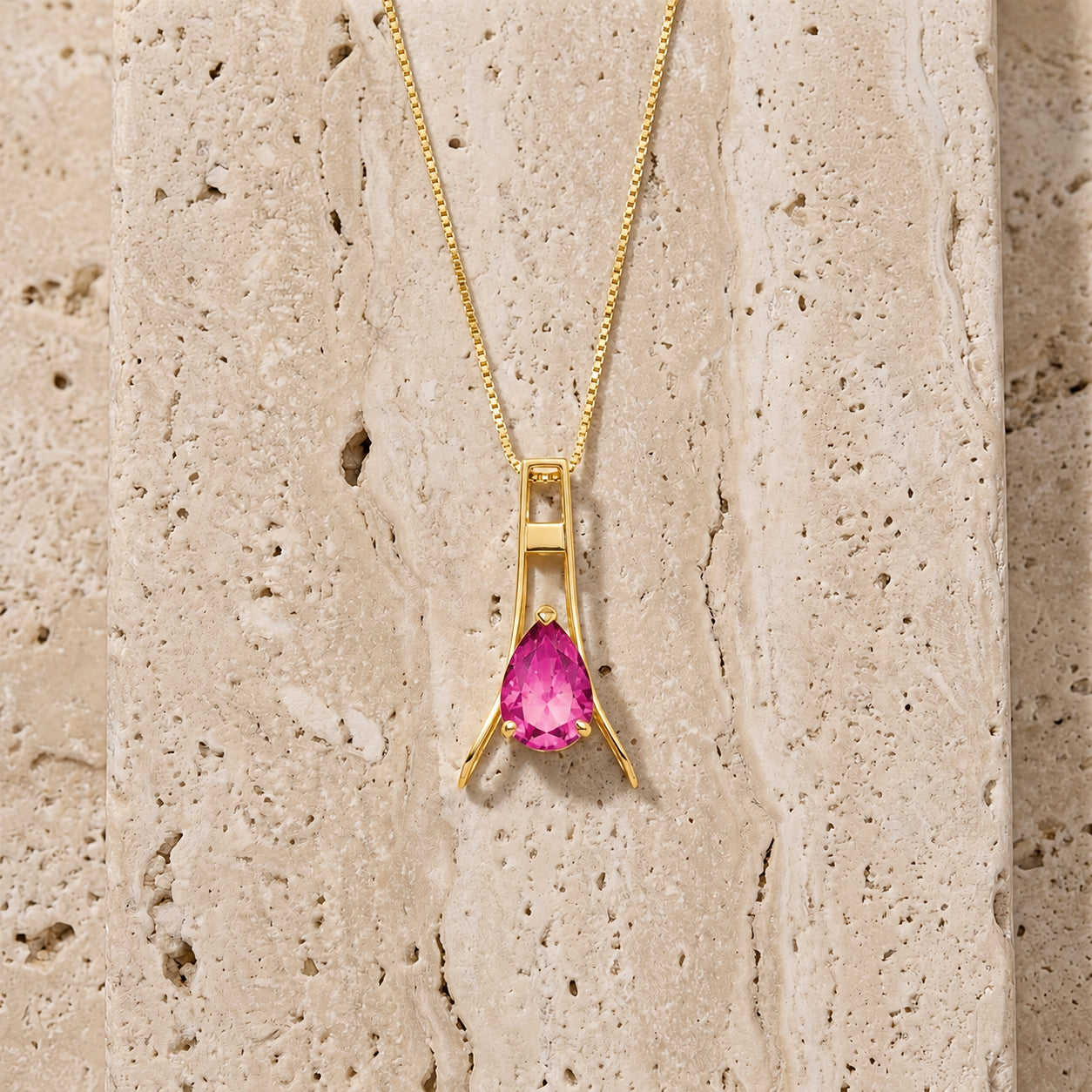 Yellow Gold Necklace Amethyst 10K — Evangelina