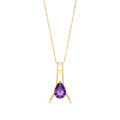 Yellow Gold Necklace Amethyst 10K — Evangelina