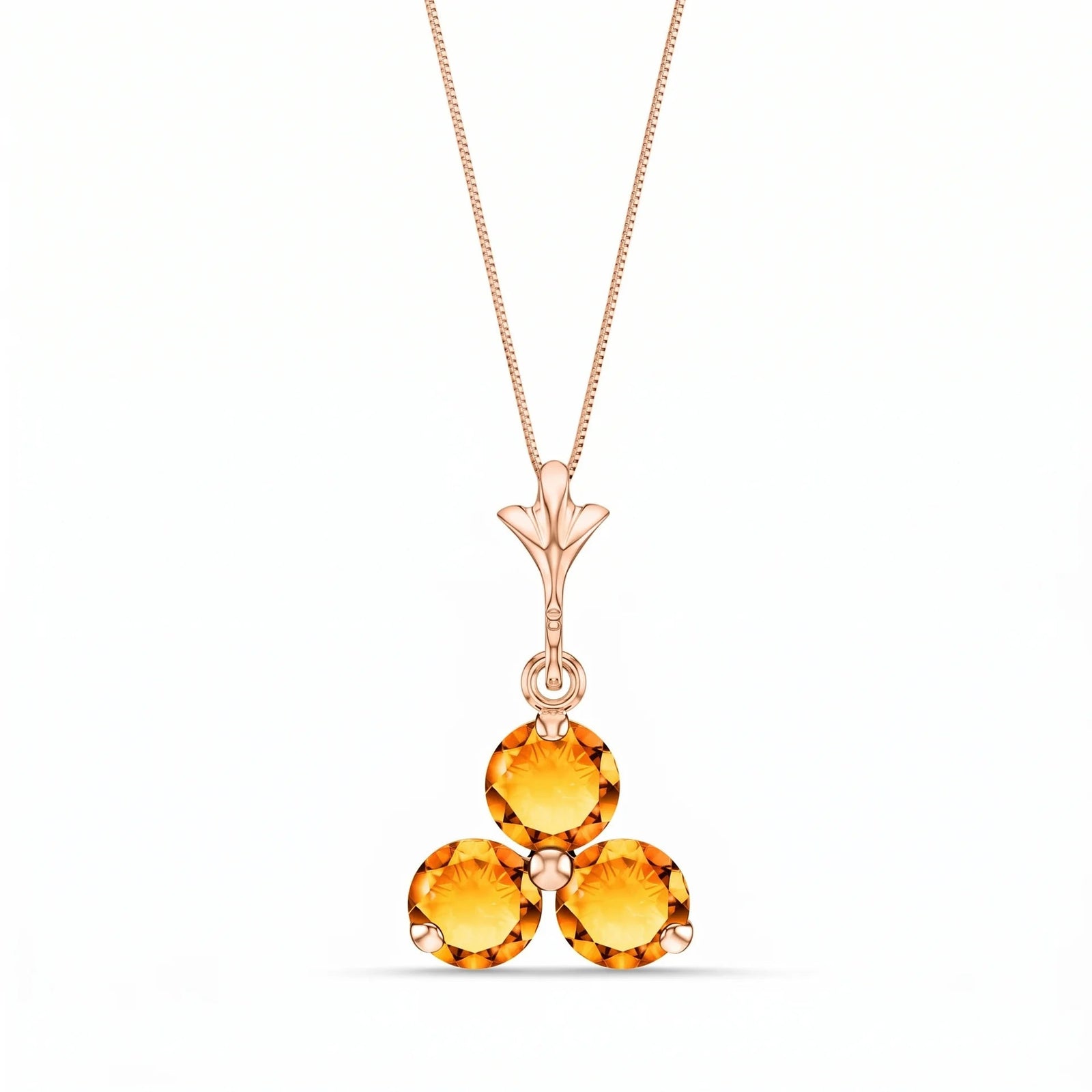 Rose Gold Belle Necklace Citrine 10K — Amalia