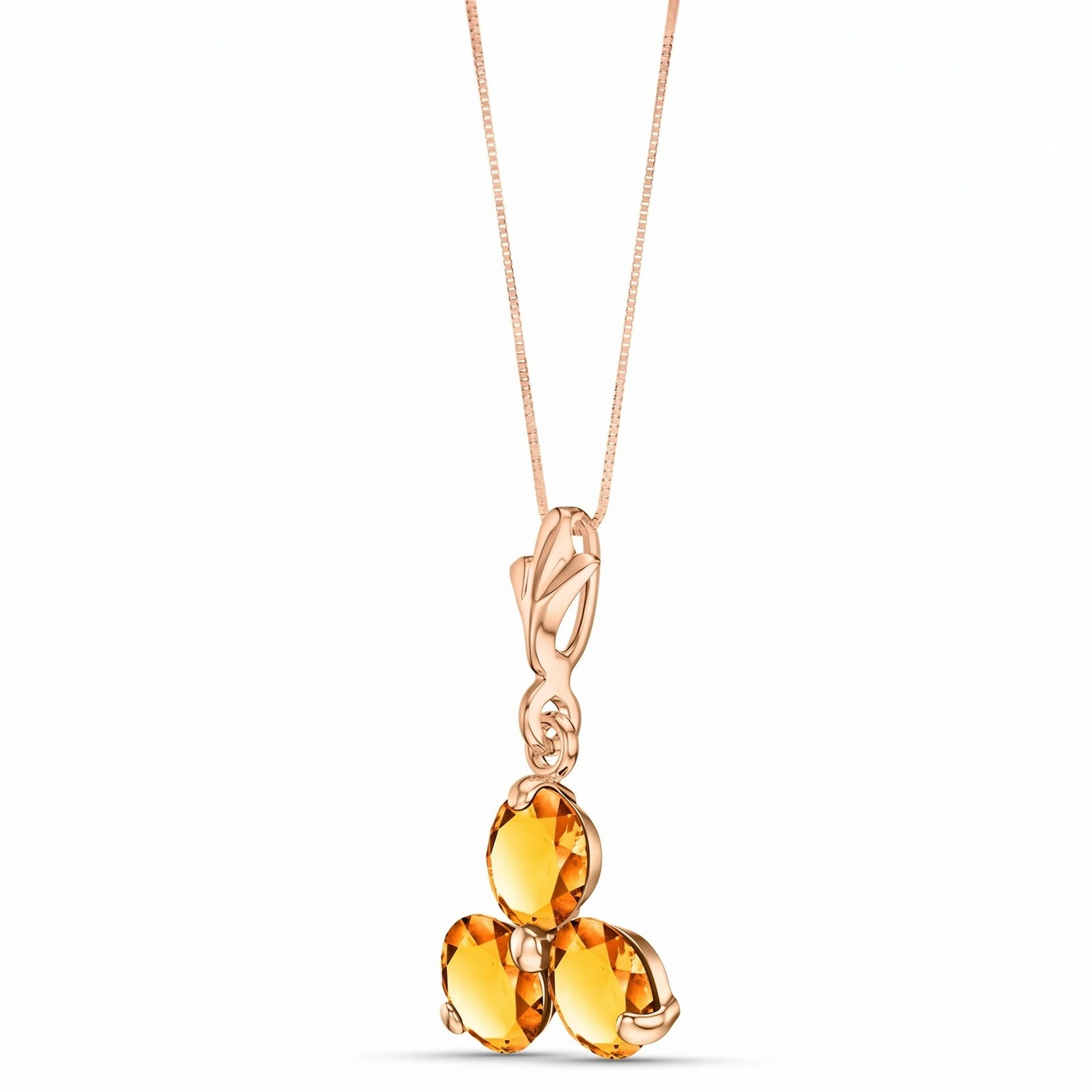 Rose Gold Belle Necklace Citrine 10K — Amalia