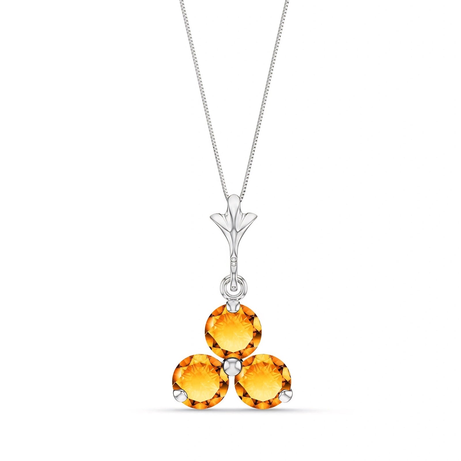 White Gold Belle Necklace Citrine 10K — Amalia