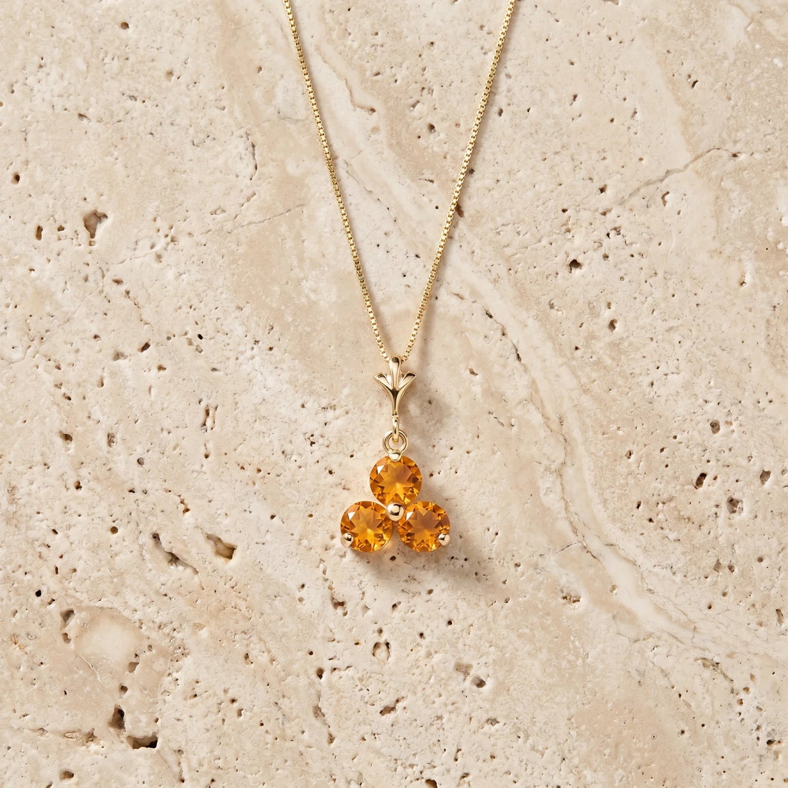Yellow Gold Belle Necklace Citrine 10K — Amalia