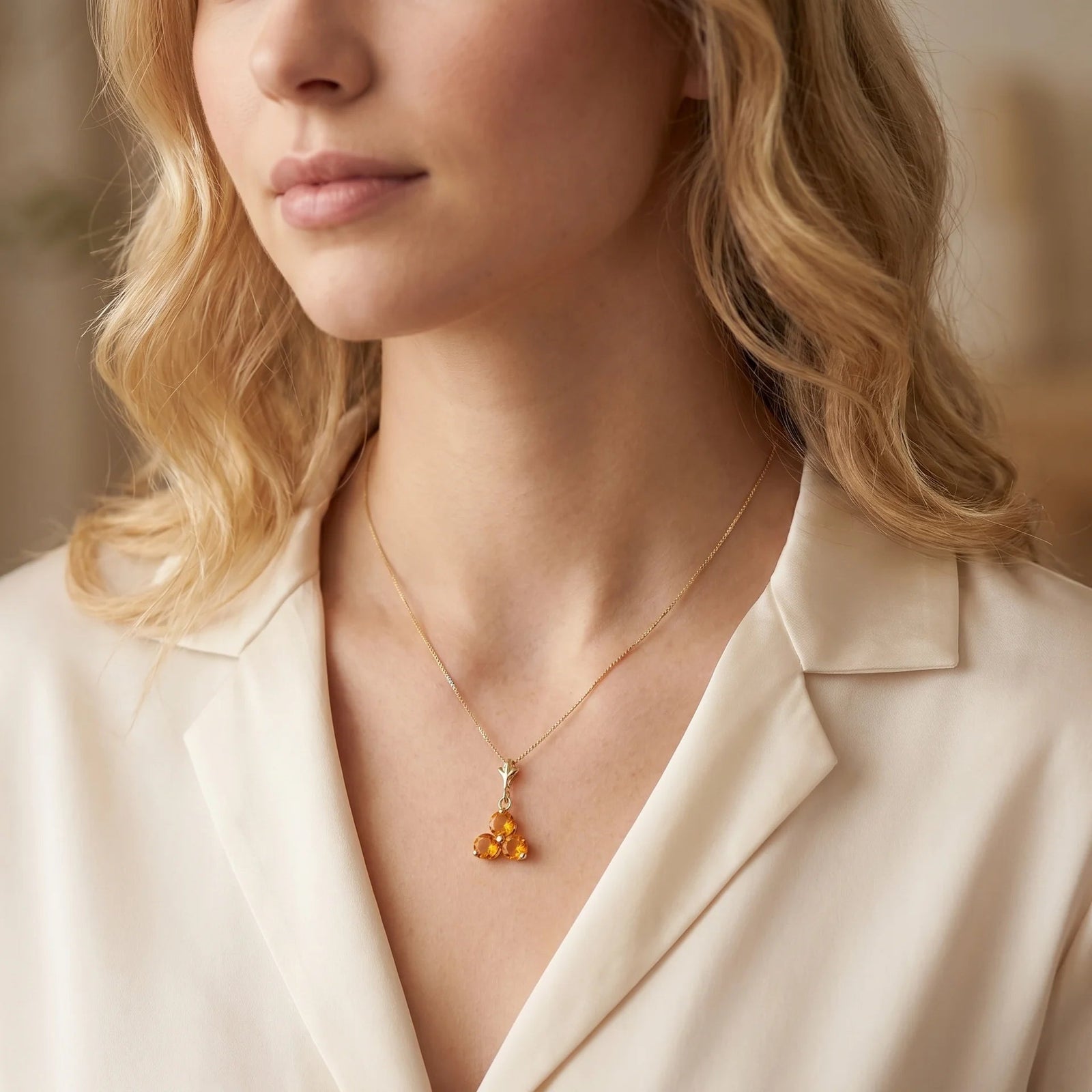 Yellow Gold Belle Necklace Citrine 10K — Amalia