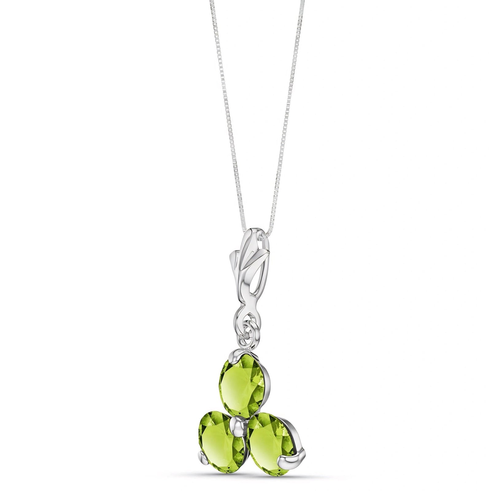 White Gold Belle Necklace Peridot 10K — Amalia