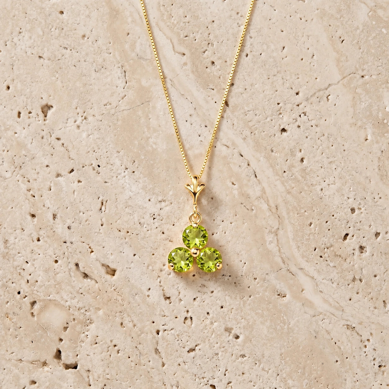 Yellow Gold Belle Necklace Peridot 10K — Amalia
