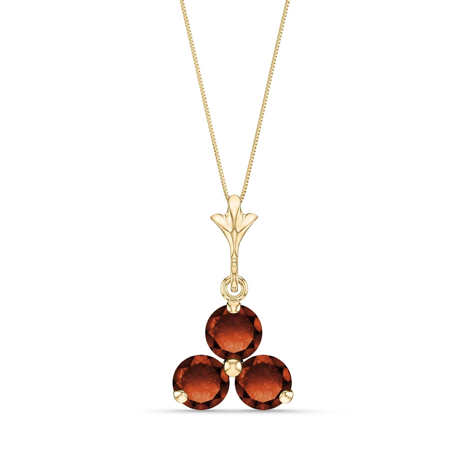 Yellow Gold Belle Necklace Garnet 10K — Amalia