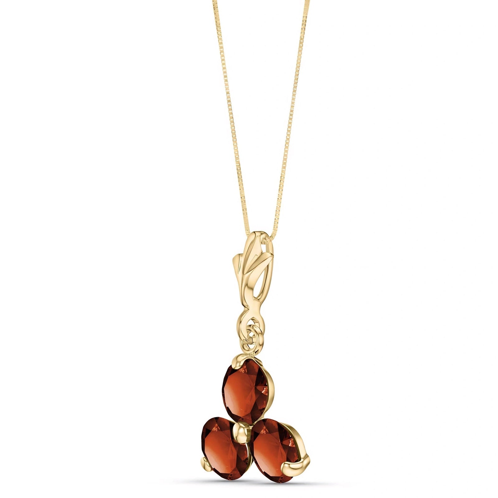 Yellow Gold Belle Necklace Garnet 10K — Amalia