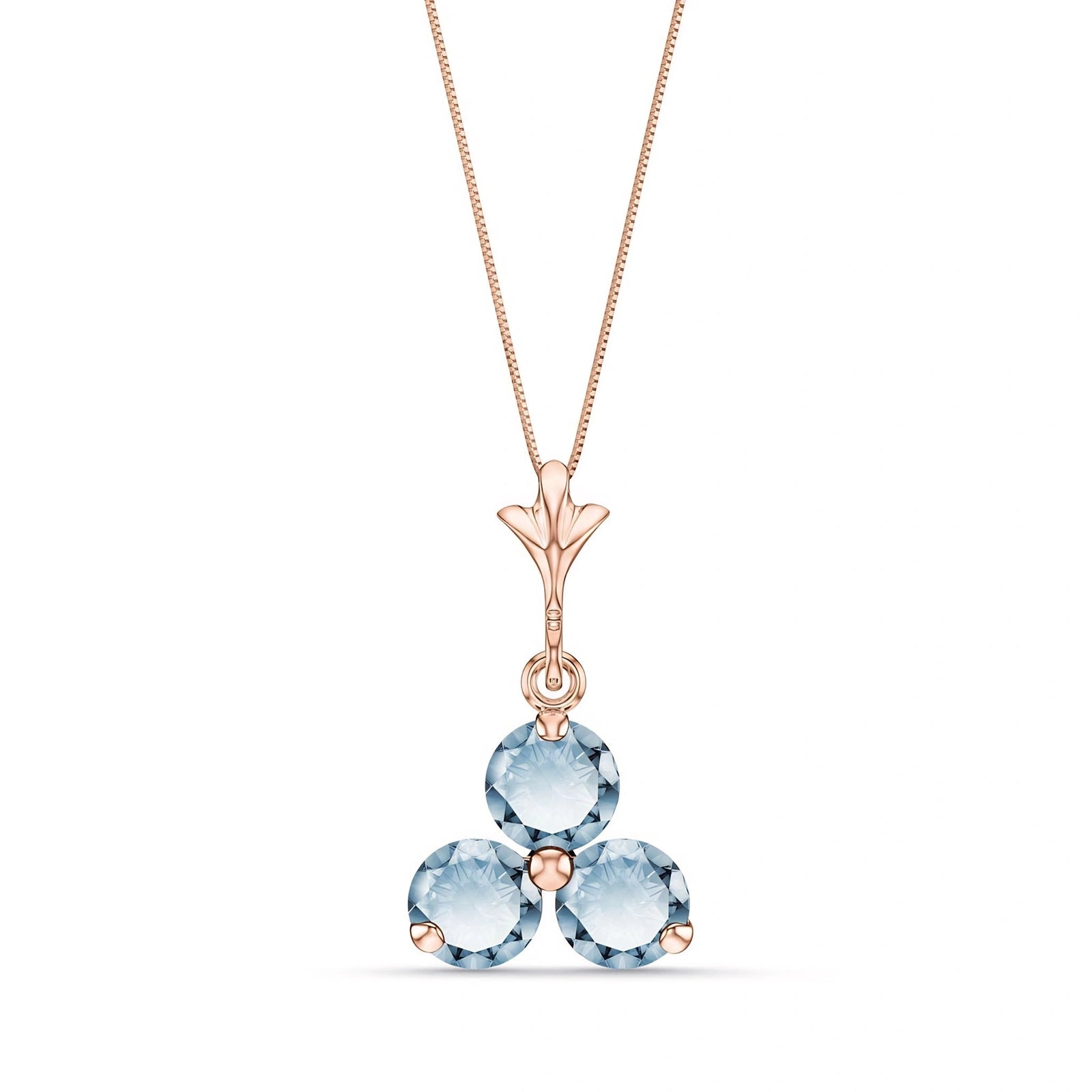 Rose Gold Belle Necklace Aquamarine 10K — Amalia