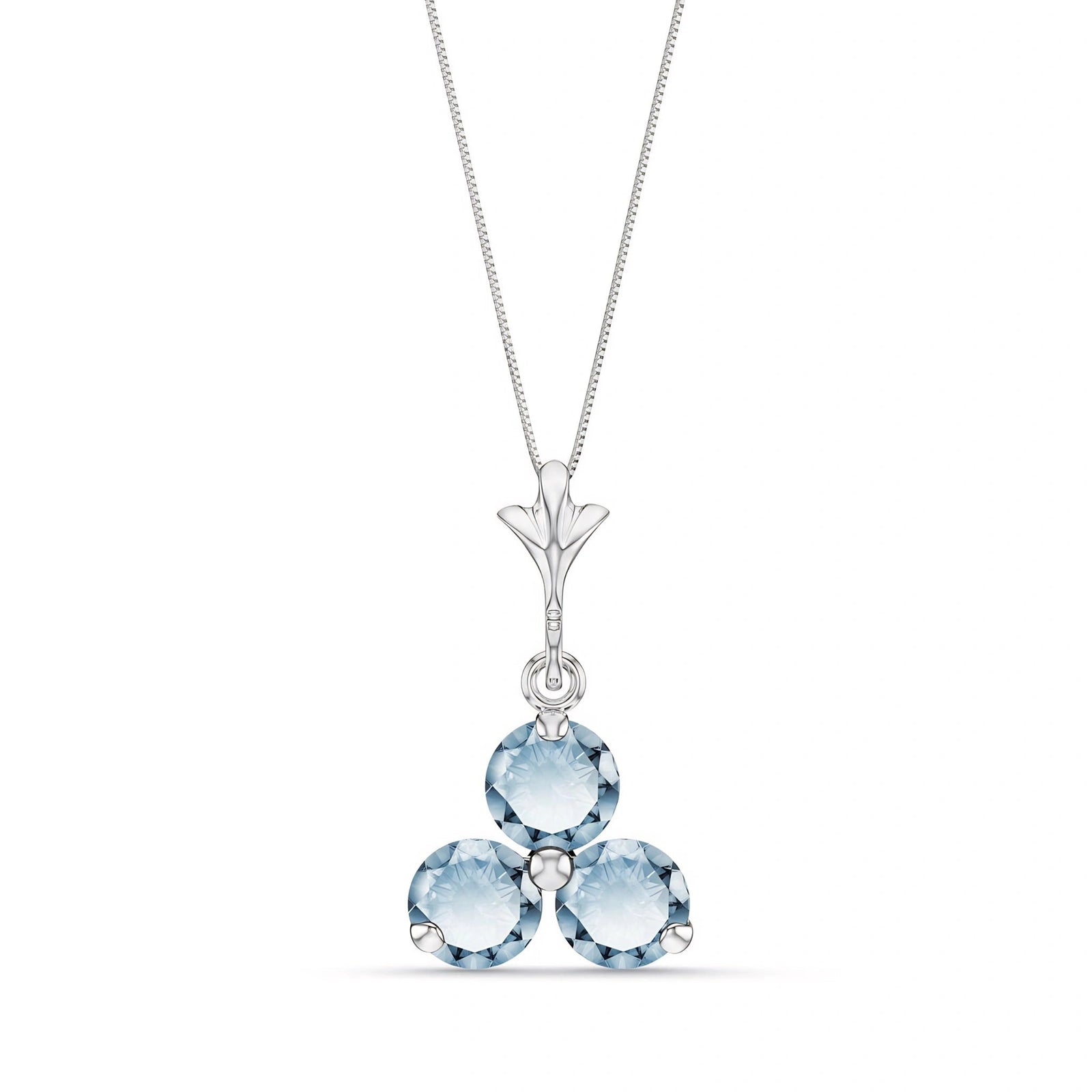 White Gold Belle Necklace Aquamarine 10K — Amalia