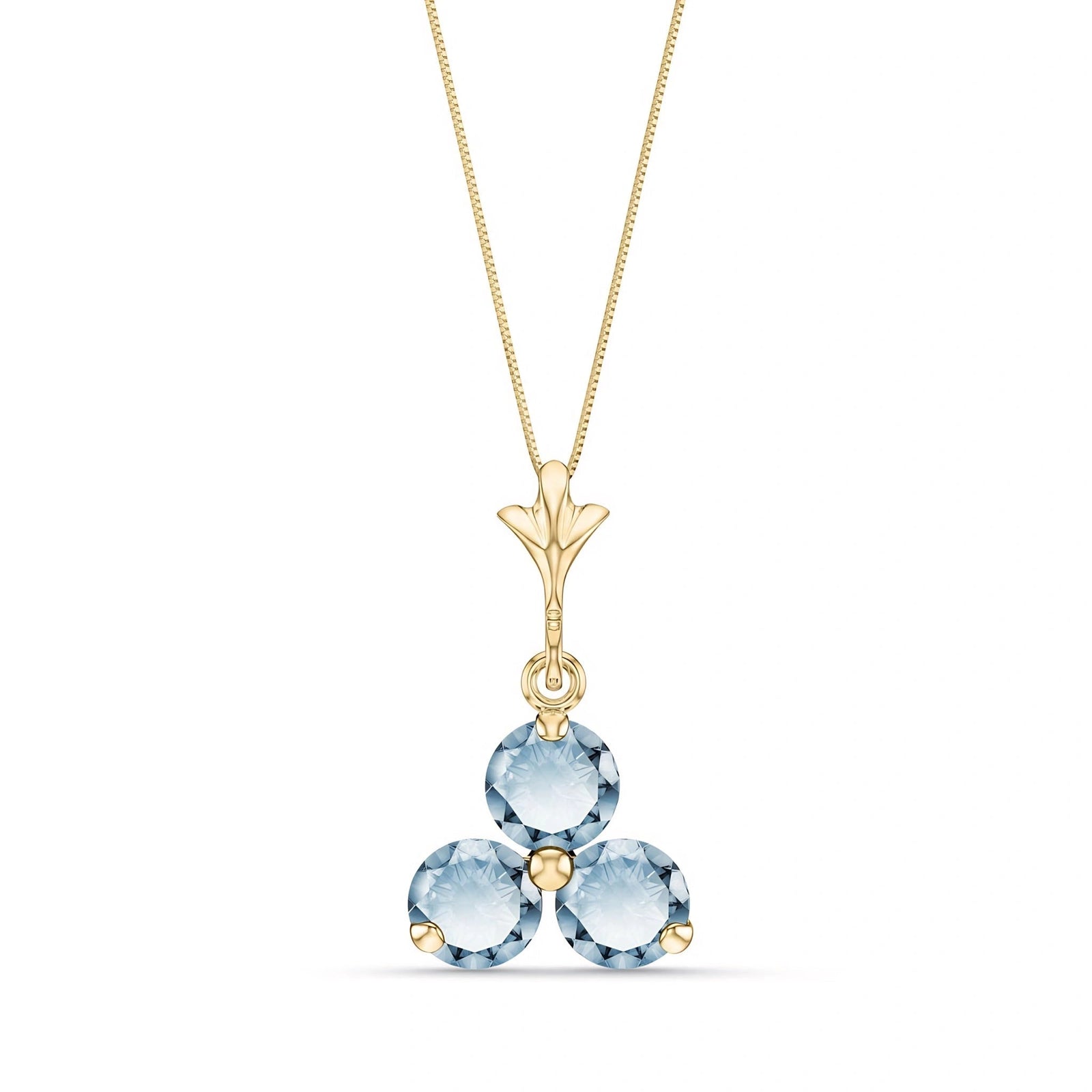 Yellow Gold Belle Necklace Aquamarine 10K — Amalia