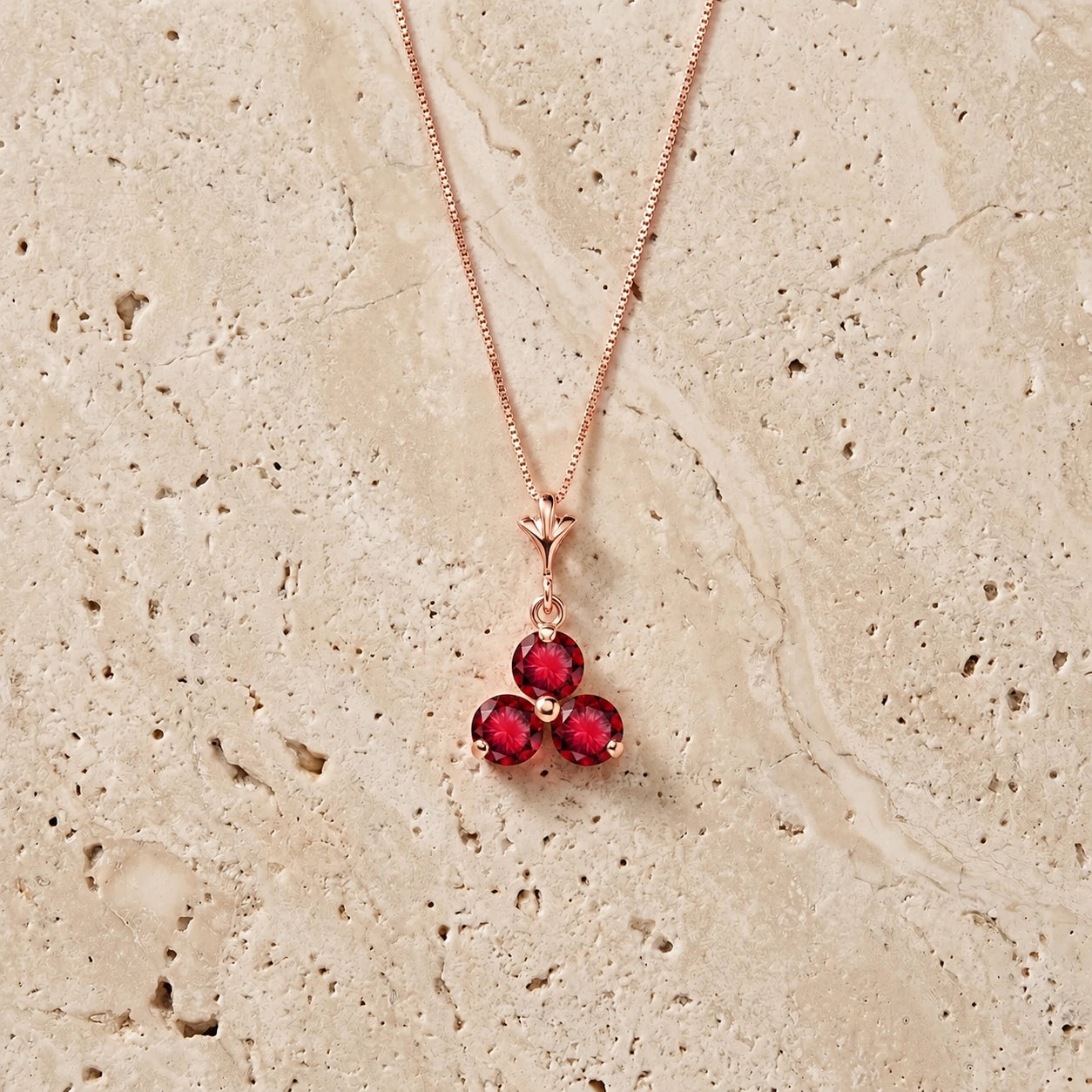 Rose Gold Belle Necklace Ruby 10K — Amalia