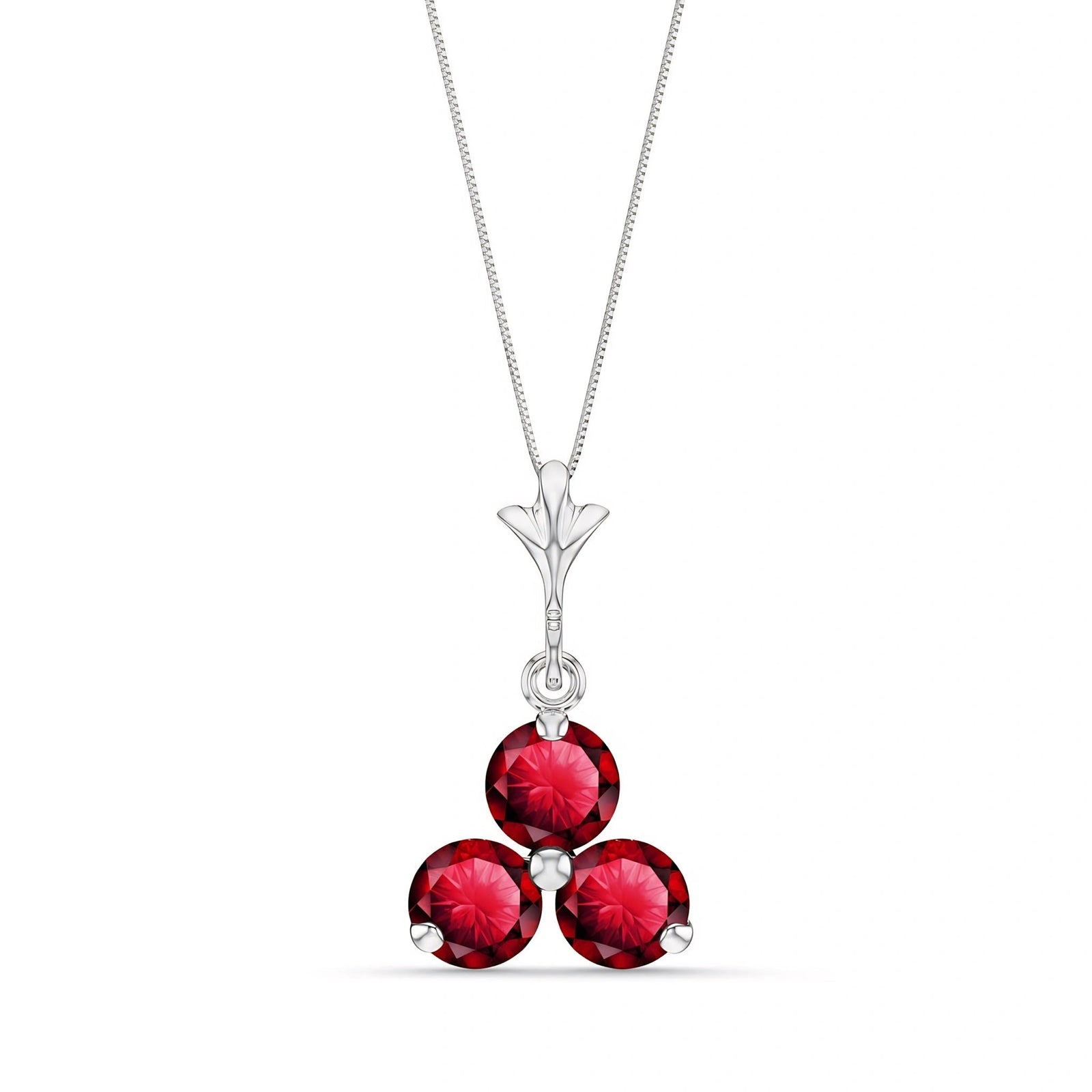 White Gold Belle Necklace Ruby 10K — Amalia