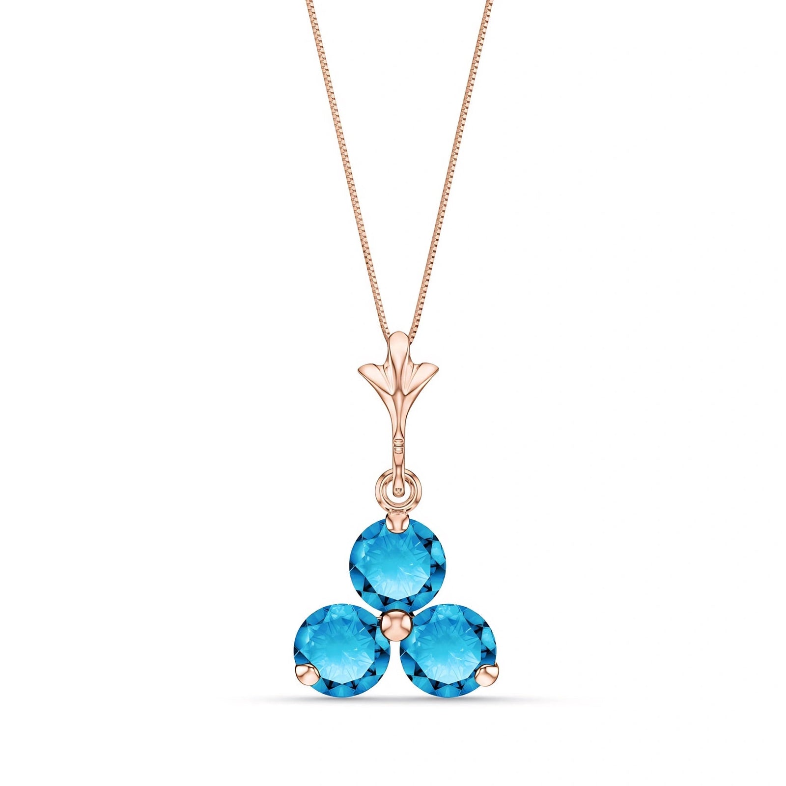 Rose Gold Belle Necklace Blue Topaz 10K — Amalia