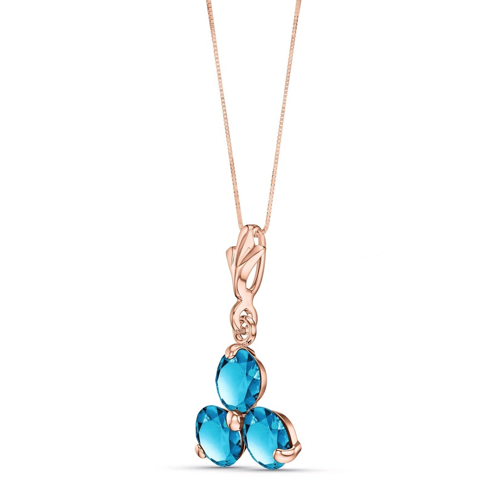 Rose Gold Belle Necklace Blue Topaz 10K — Amalia
