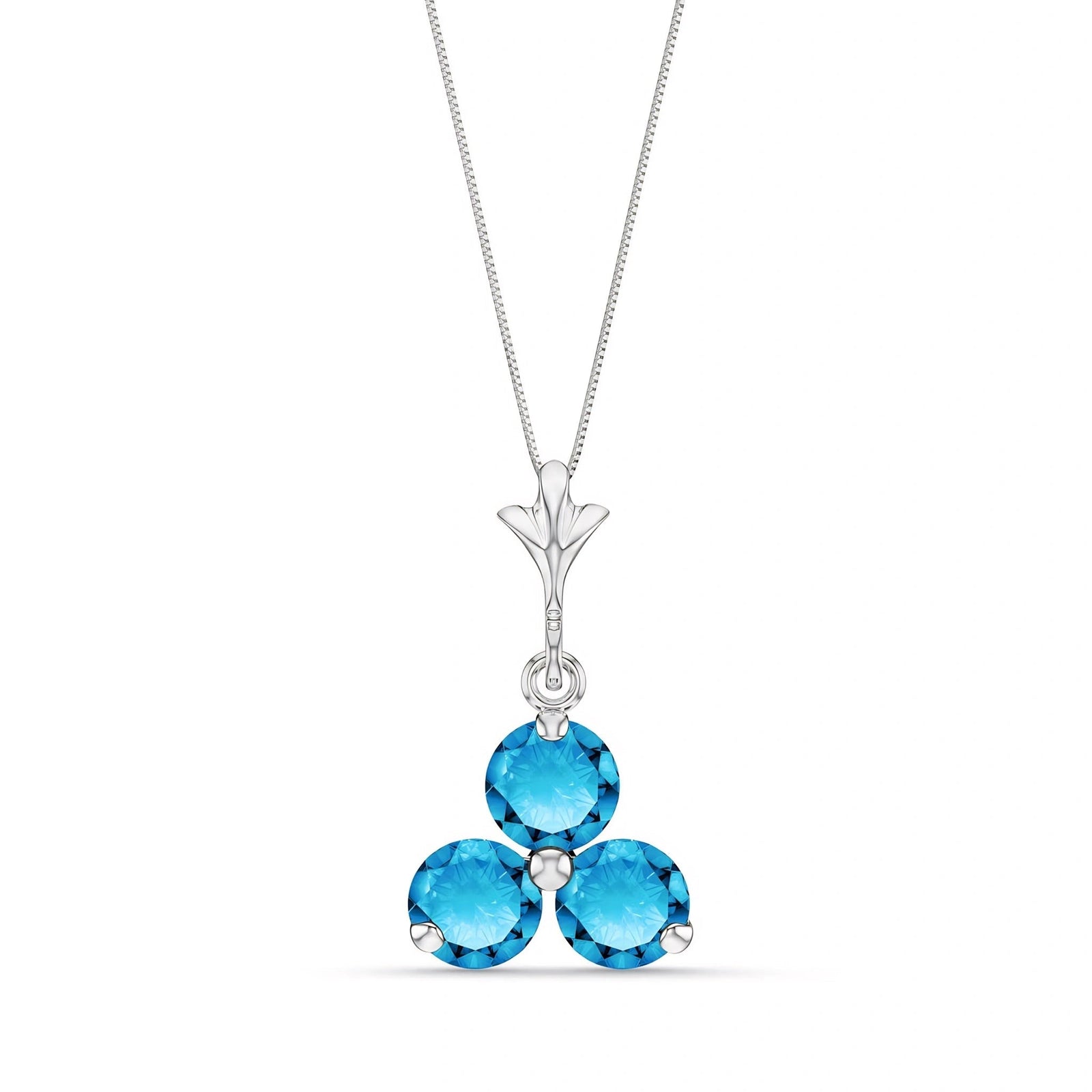 White Gold Belle Necklace Blue Topaz 10K — Amalia