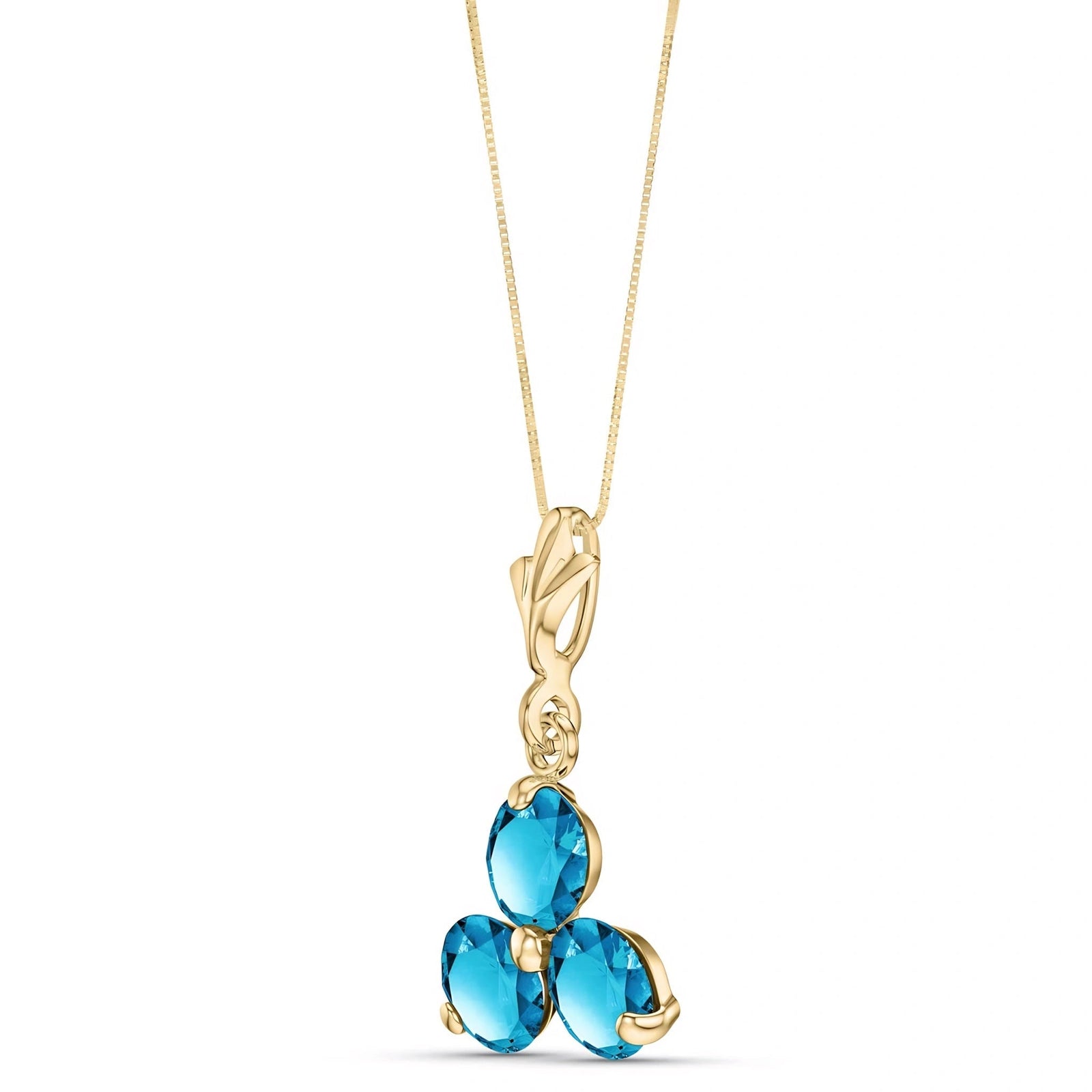 Yellow Gold Belle Necklace Blue Topaz 10K — Amalia