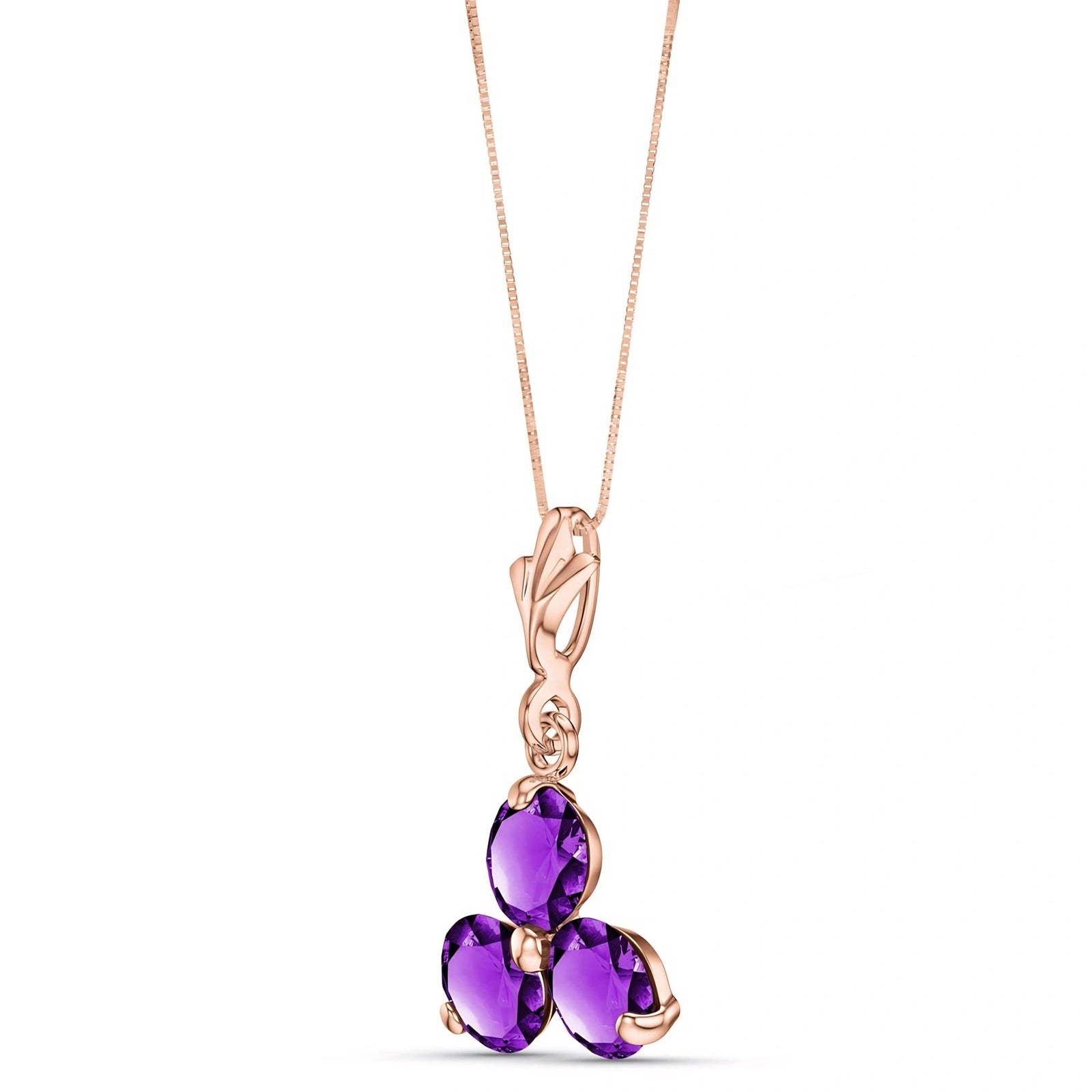 Rose Gold Belle Necklace Amethyst 10K — Amalia